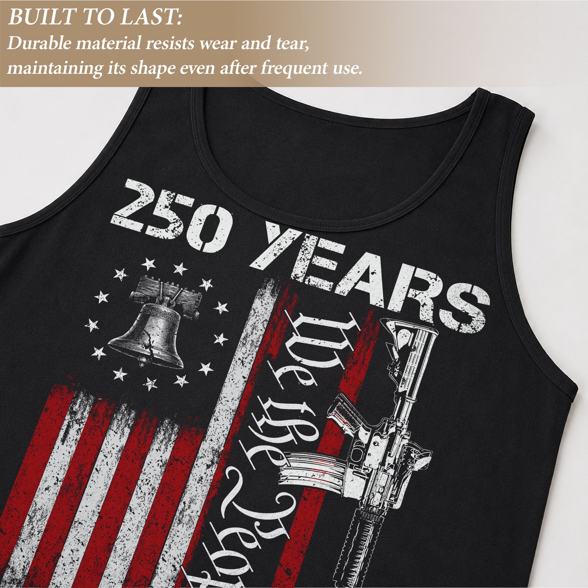 America Mens Tank Top 1776-2026 Patriotic 2nd Amendment Rights We The People