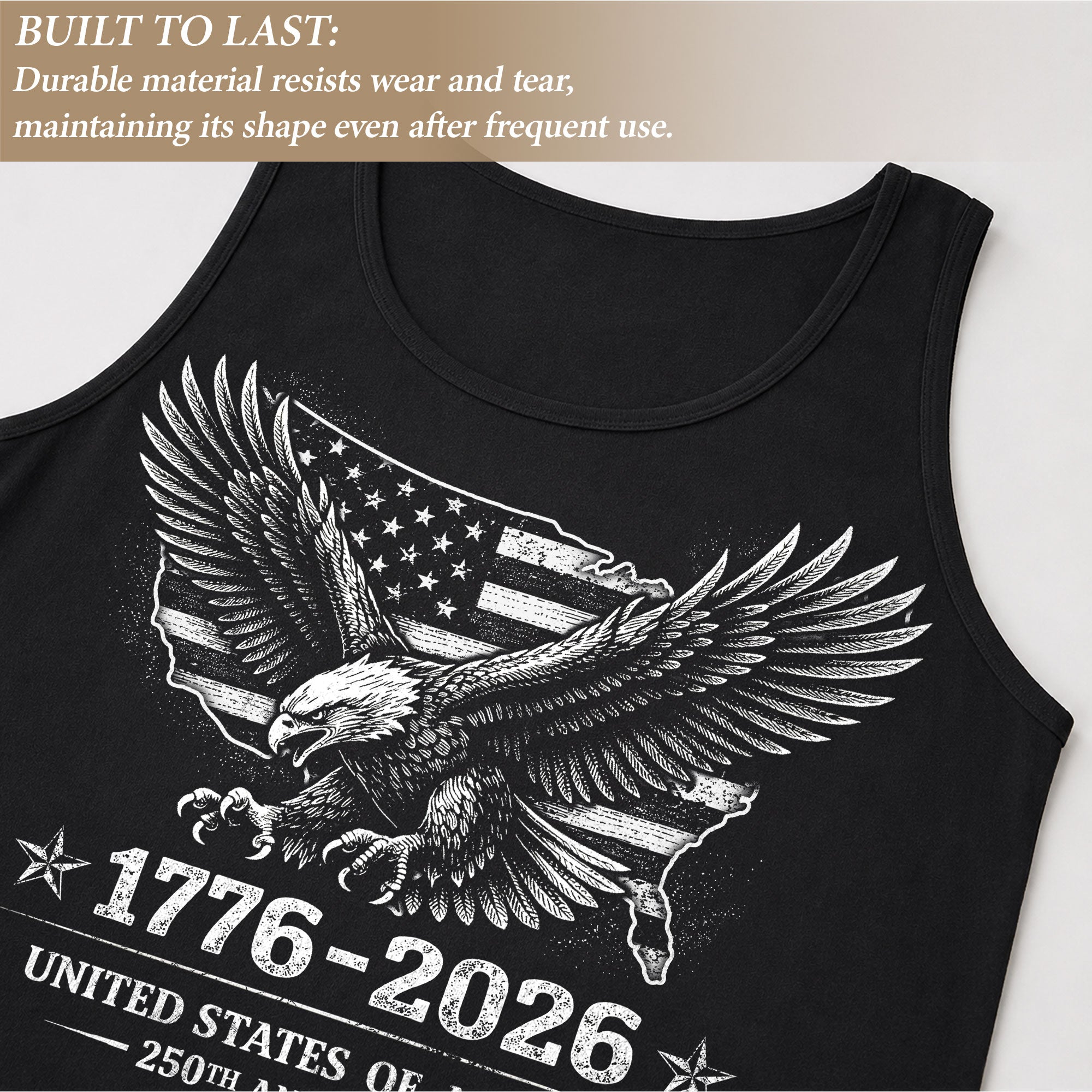 USA Mens Tank Top 1776-2026 Patriotic 250 Years Vintage Bald Eagle Map