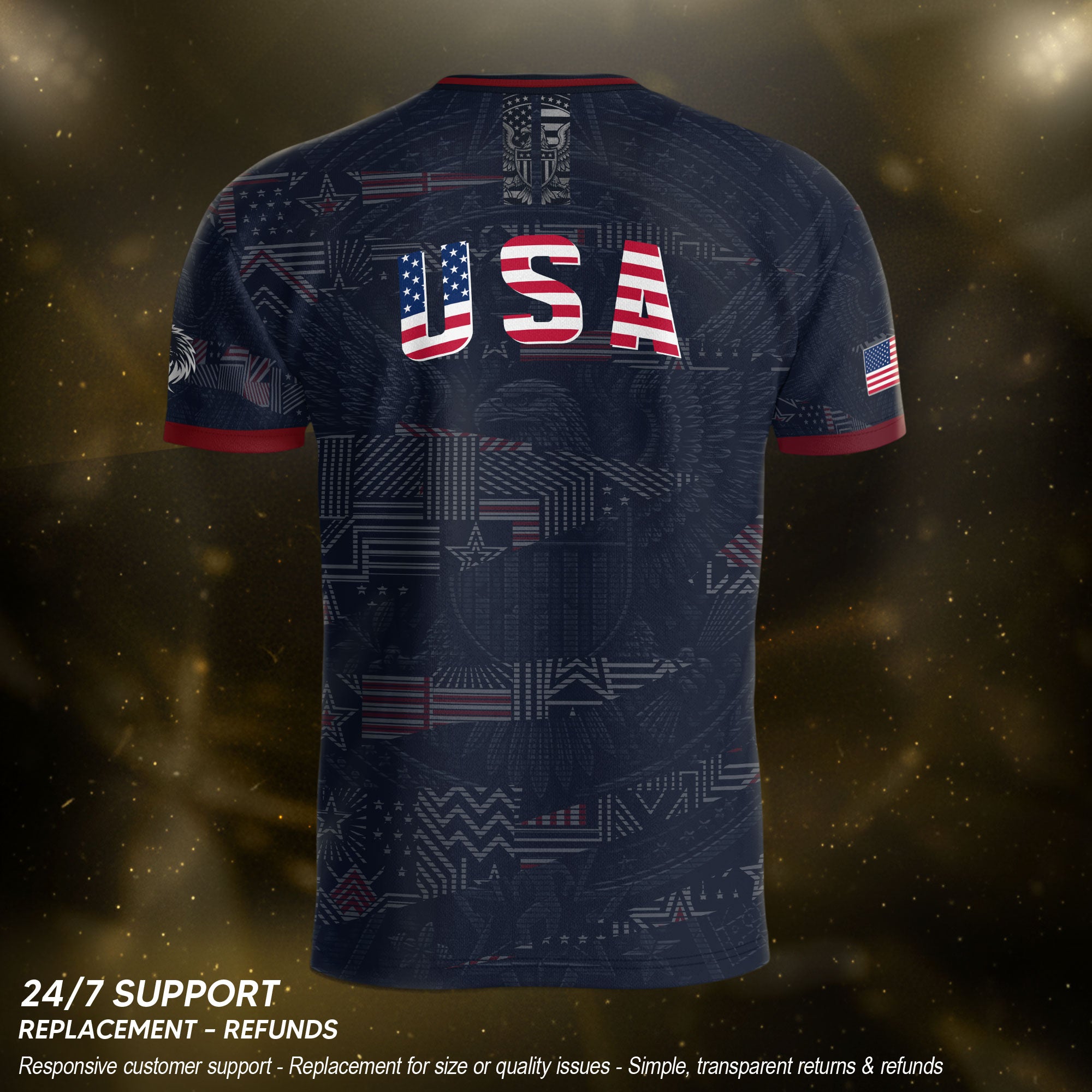 Adult Men Women USA Soccer Jersey Patriotic Flag Letters United States Fan Shirt
