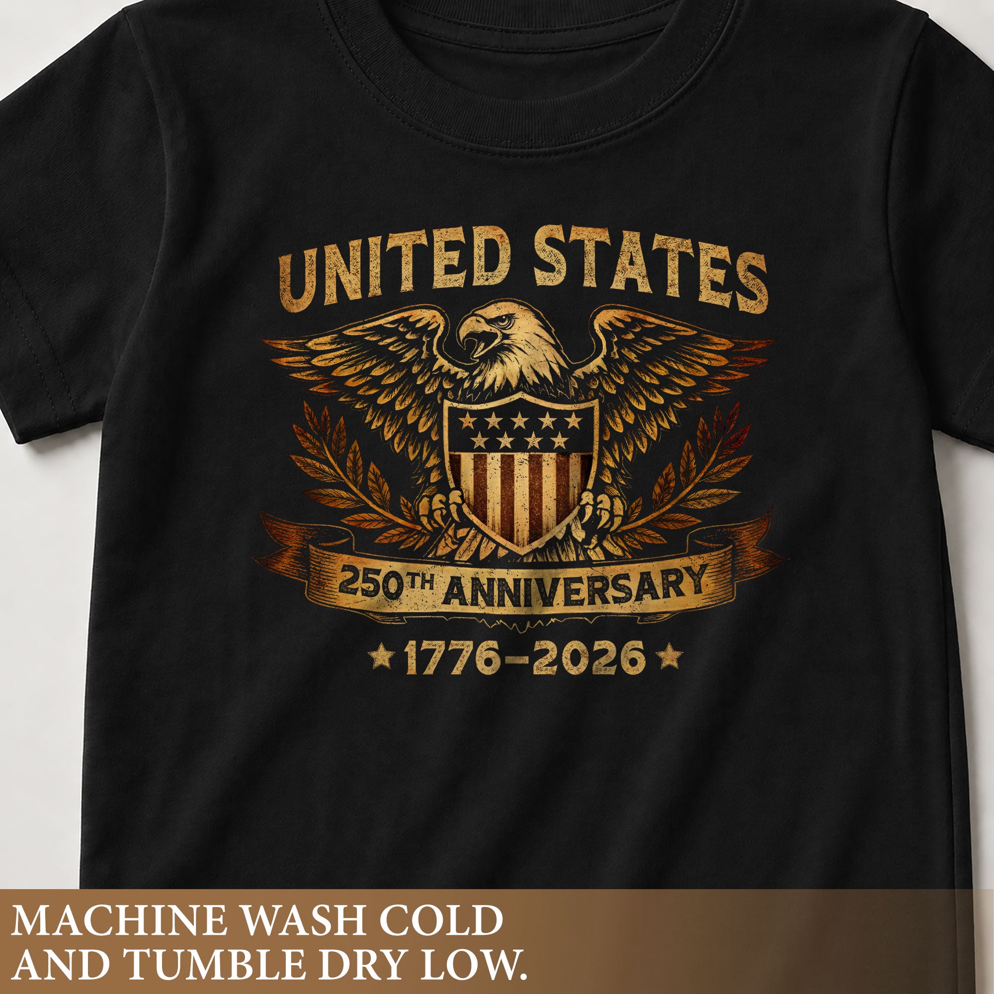 Kid T-Shirt United States 250th Anniversary | Patriotic 1776-2026 Eagle Shield Boys Girls