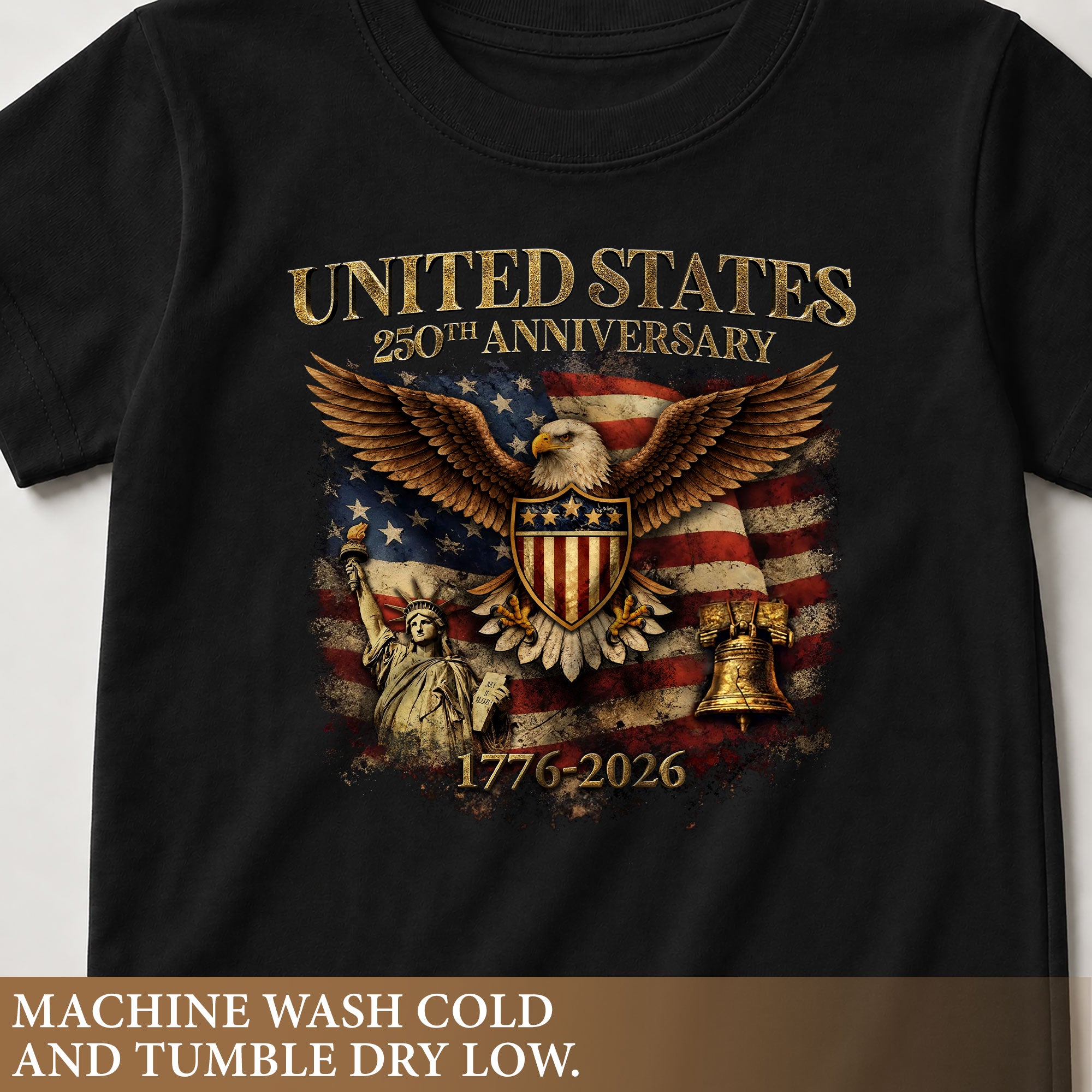 Kid T-Shirt United States 250th Anniversary | Patriotic 1776-2026 Liberty Bell Boys Girls