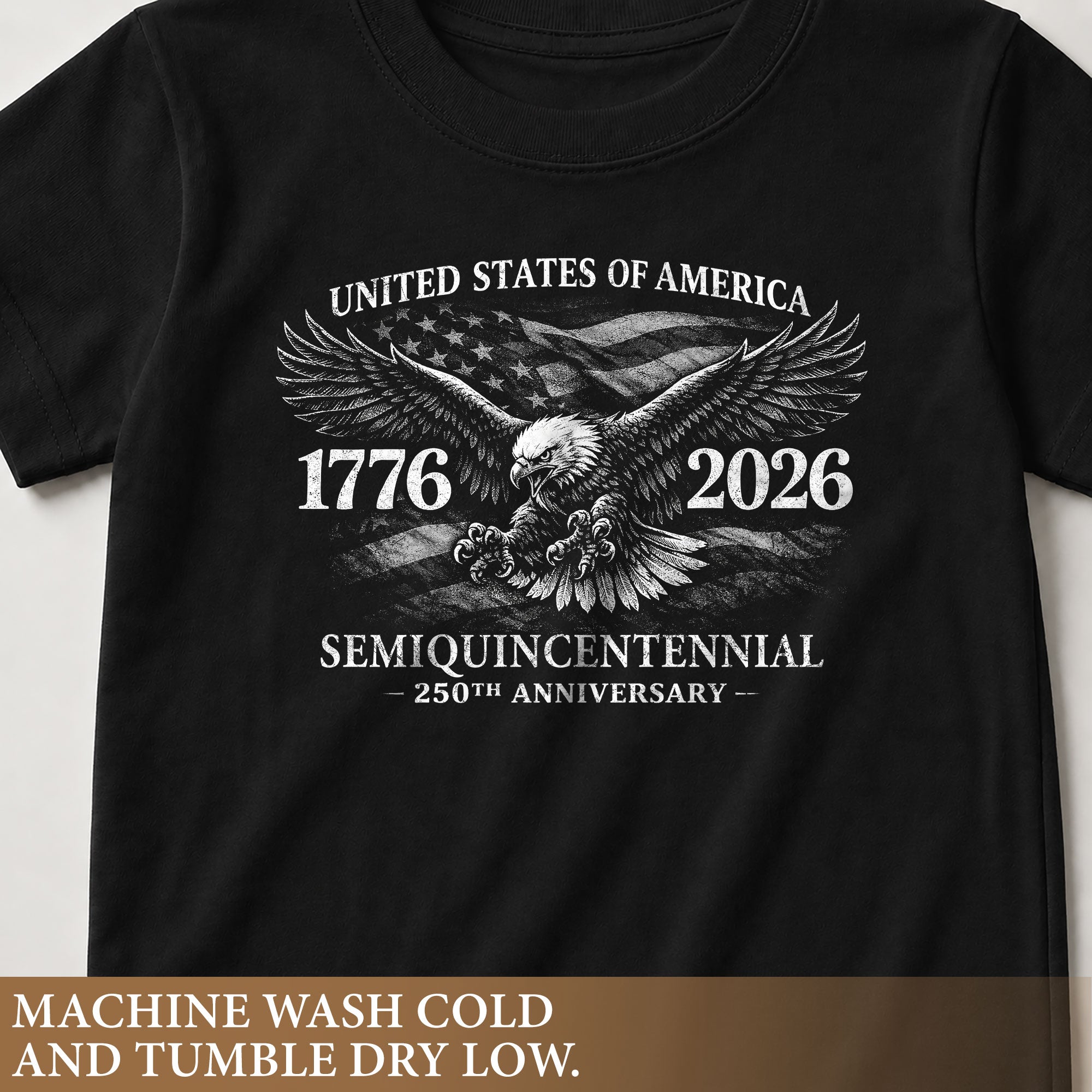 Kid T-Shirt United States 250th Anniversary | 1776-2026 Eagle Flag Boys Girls Shirt