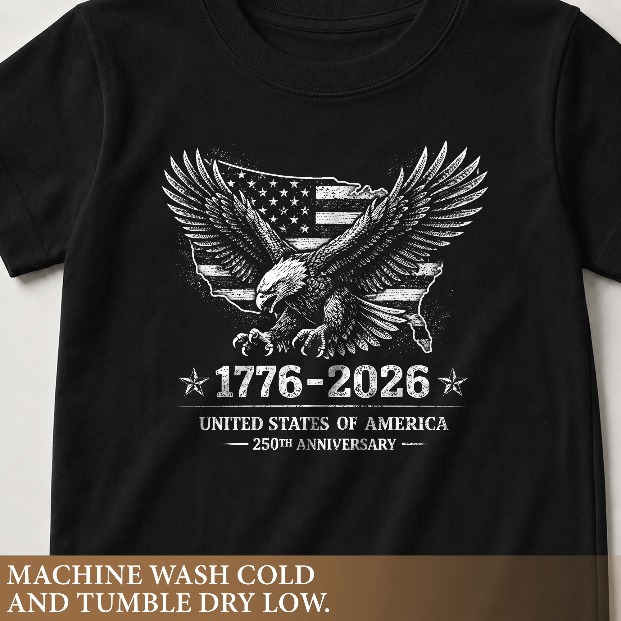 Youth Tee United States 250th Anniversary Patriotic 1776-2026 Eagle Map Boys Girls Shirt