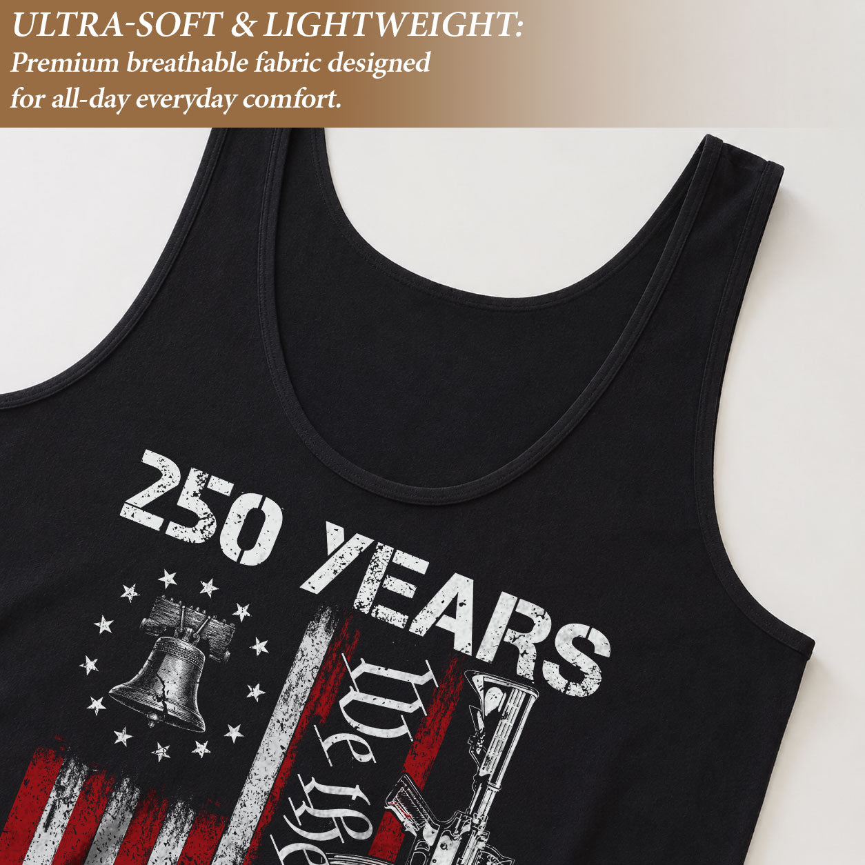 250 Years Tank Top Women We the People Liberty Bell Patriotic US Vertical Flag Shirt