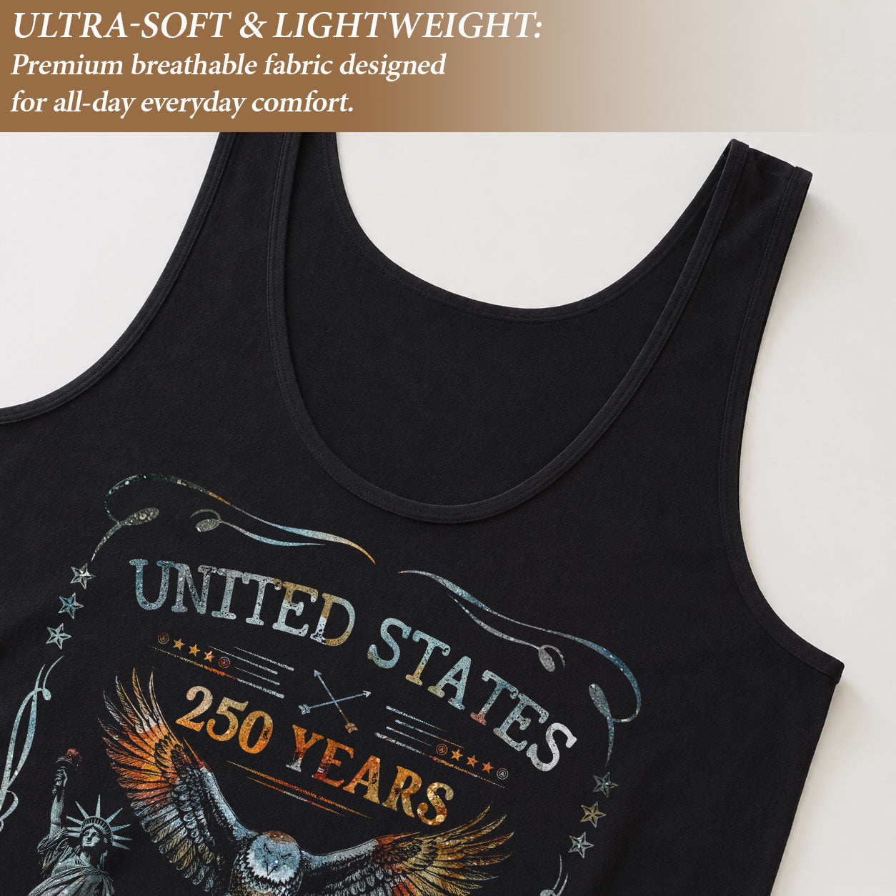 United States 250 Years Tank Top Women Eagle Vintage Ornate Patriotic 1776-2026 Shirt