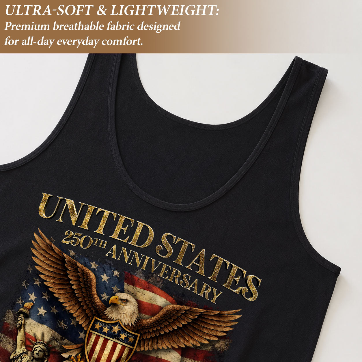 United States 250th Anniversary Tank Top Women Eagle Liberty Bell Patriotic US Shirt