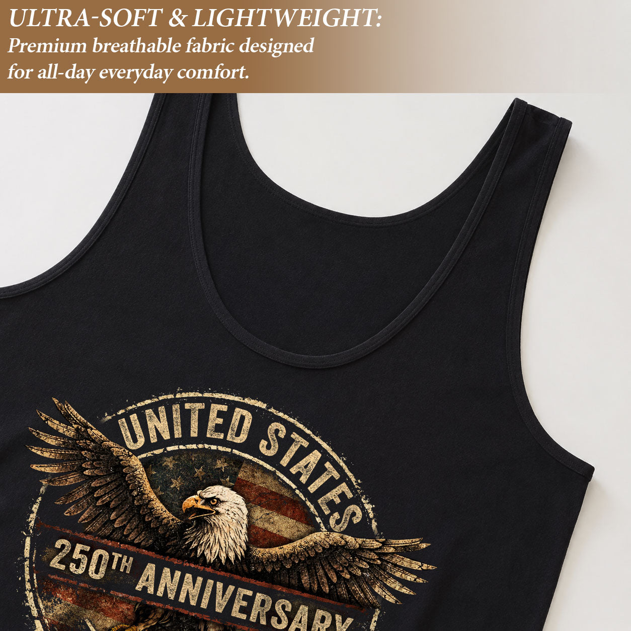 United States 250th Anniversary Tank Top Women Eagle Emblem Vintage Patriotic US Shirt