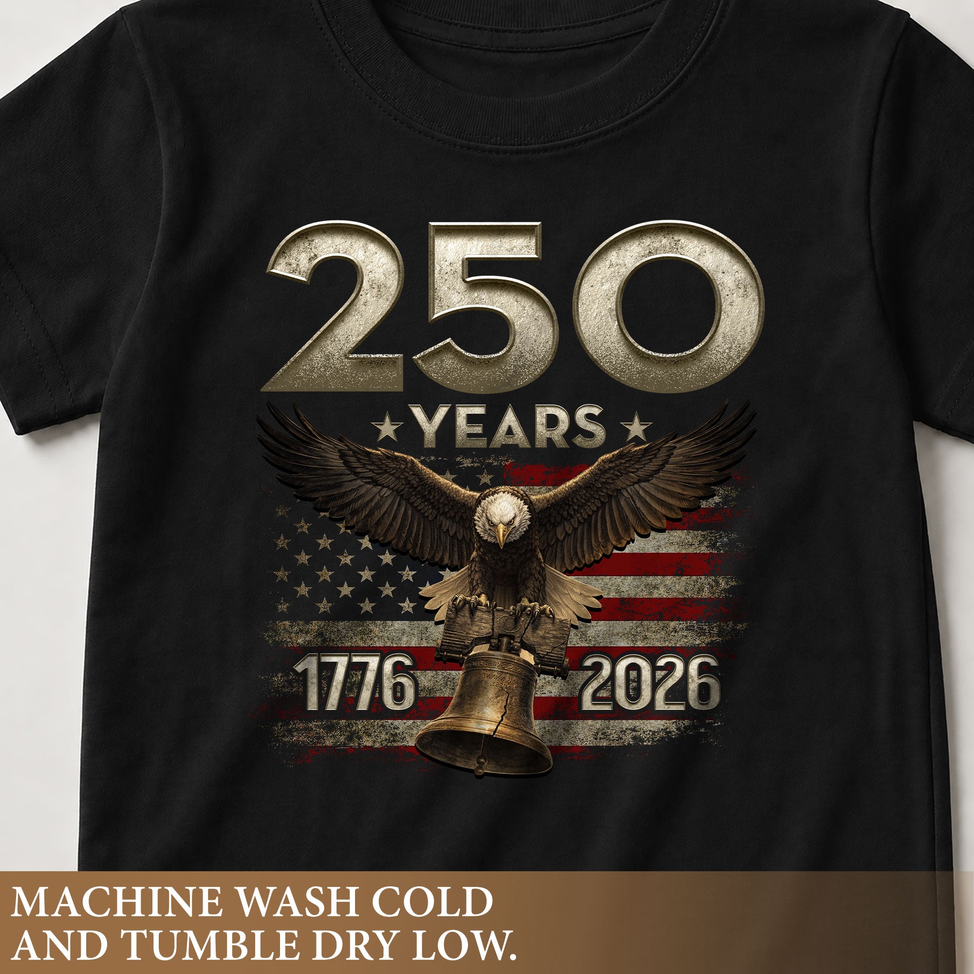 250 Years Kids T-Shirt Vintage American Flag Patriotic Eagle 1776-2026 Boys Girls Tee