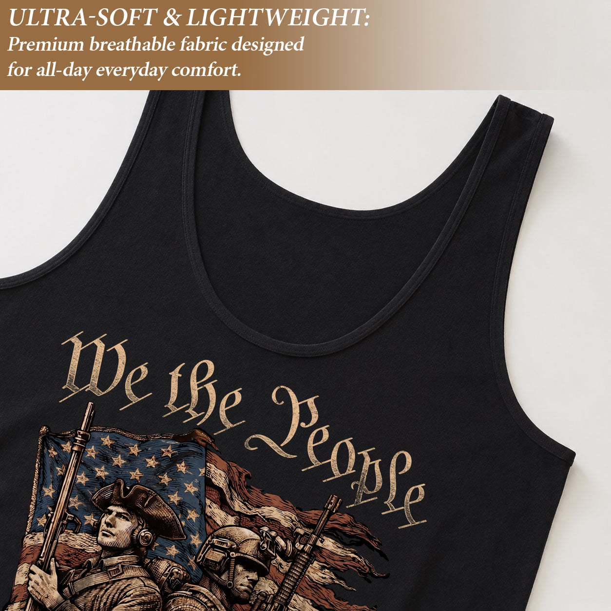 We The People 250 Years Tank Top Women 1776-2026 Patriotic US Soldier Shirt