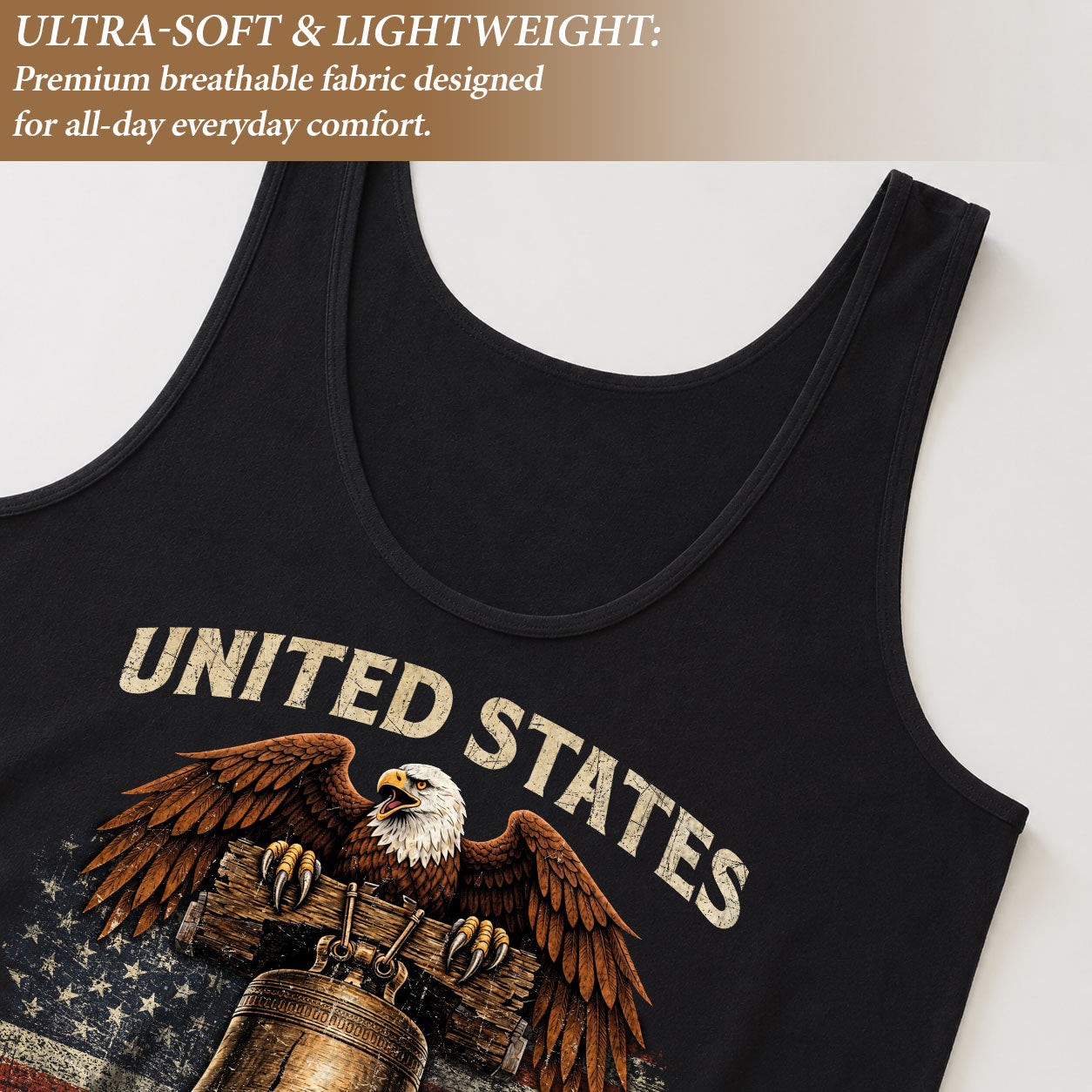 United States 250th Anniversary Tank Top Women Liberty Bell Patriotic Eagle Shirt