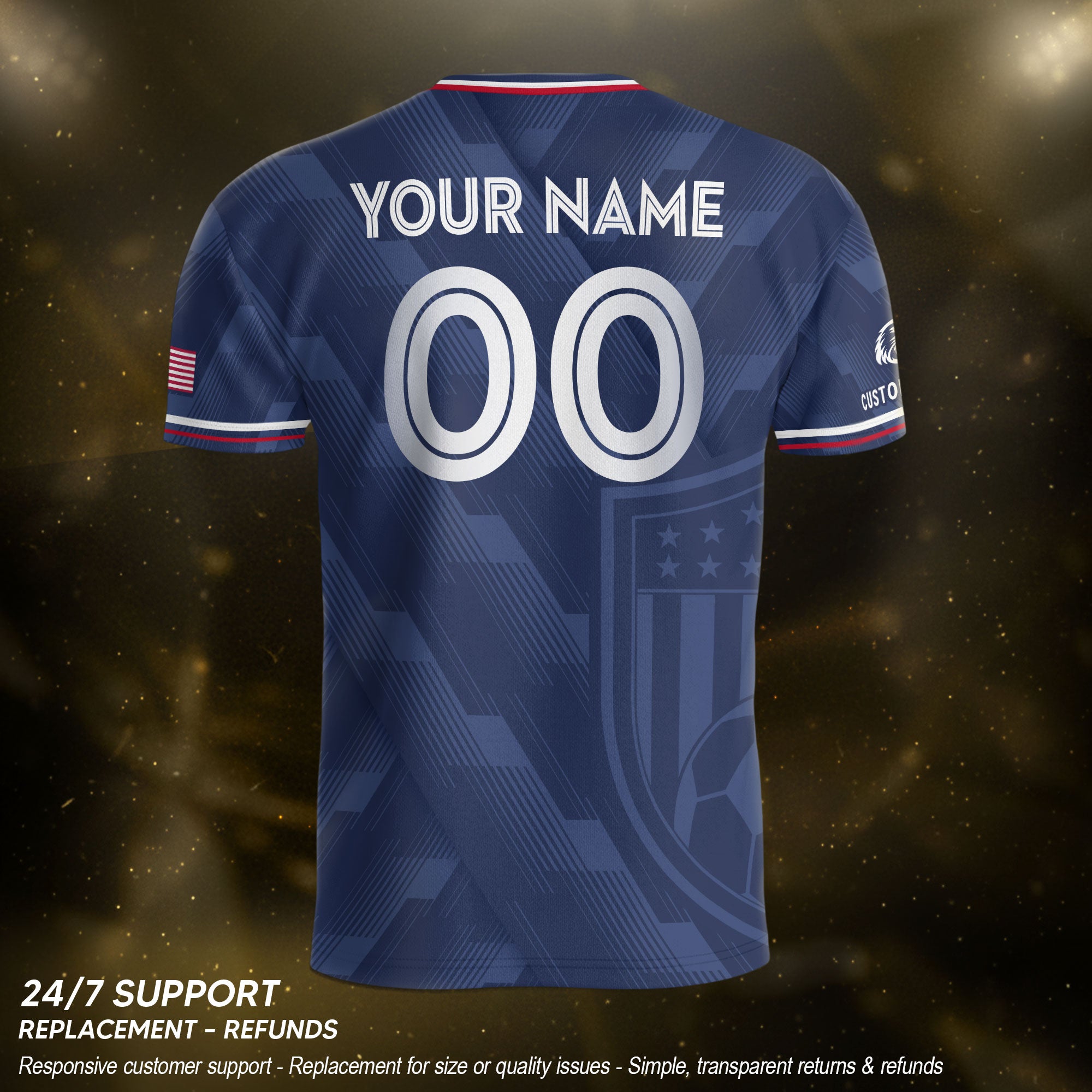 USA Soccer Jersey Style Adult Shirts Custom Name Number Personalized Athletic Top