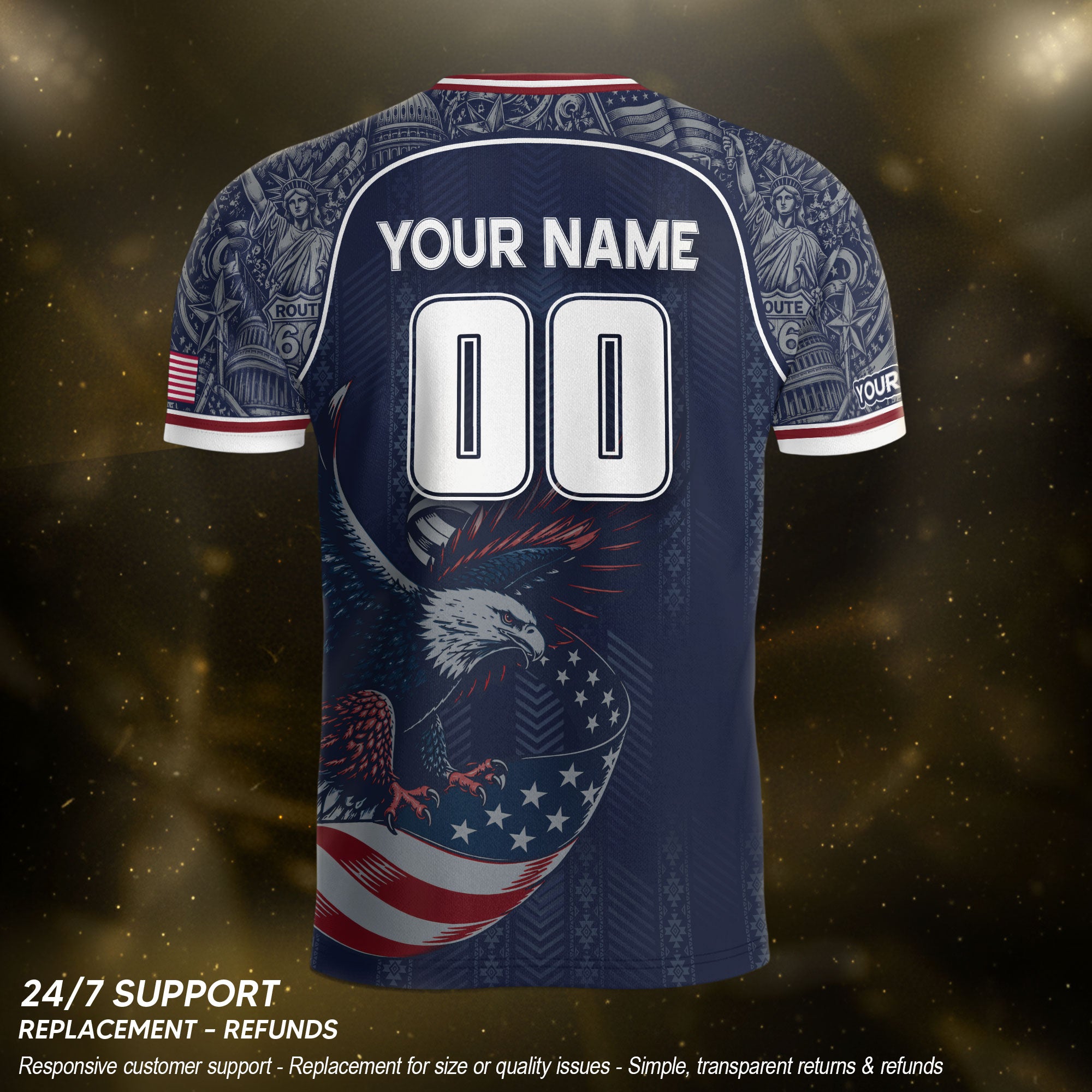 USA Eagle Soccer Jersey Style Adult Shirts Custom Name Number Personalized Top