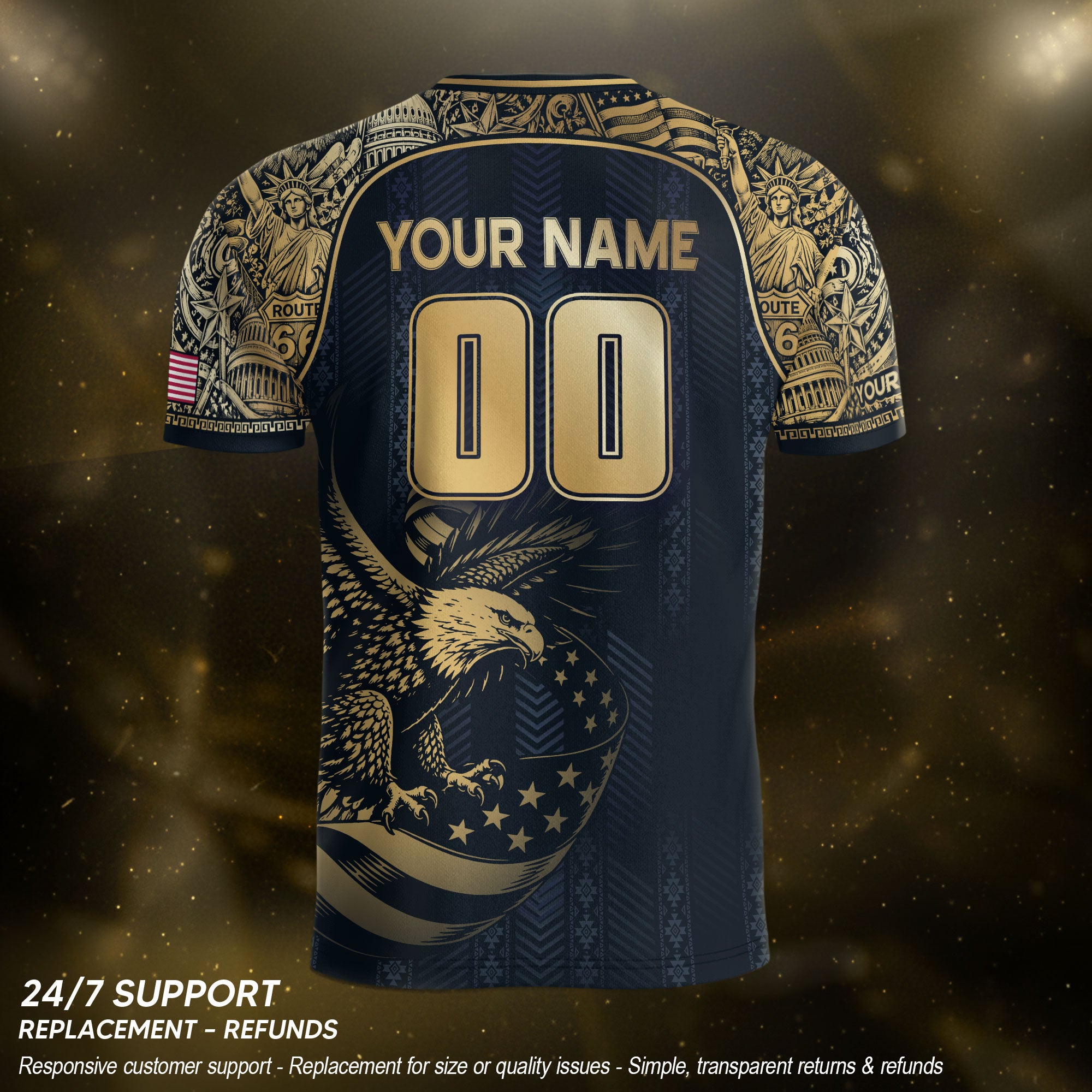 USA Eagle Soccer Jersey Style Adult Shirts Custom Name Number Personalized Activewear
