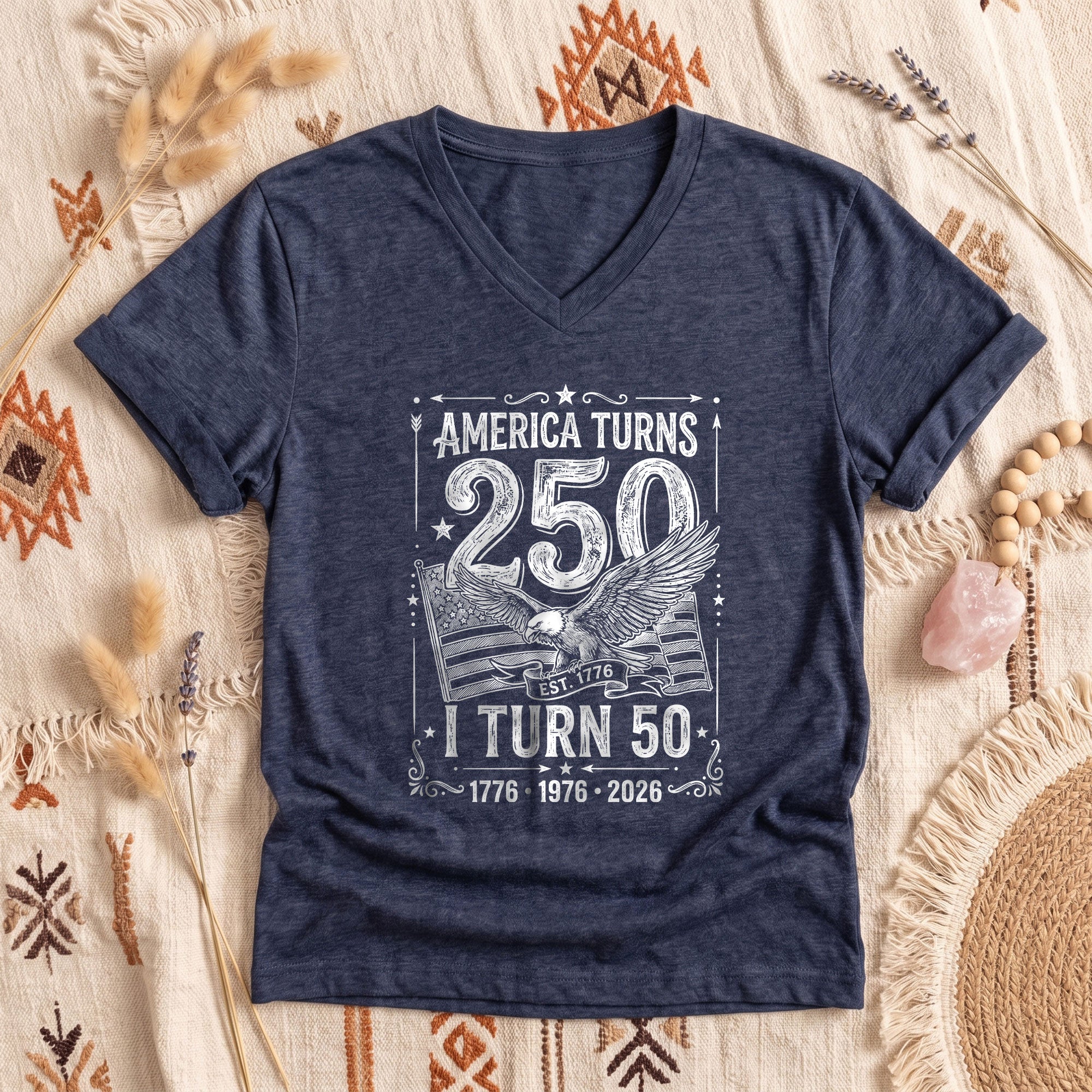Retro USA 250 Years Celebration Tee – Turning 50 in 2026 Shirt