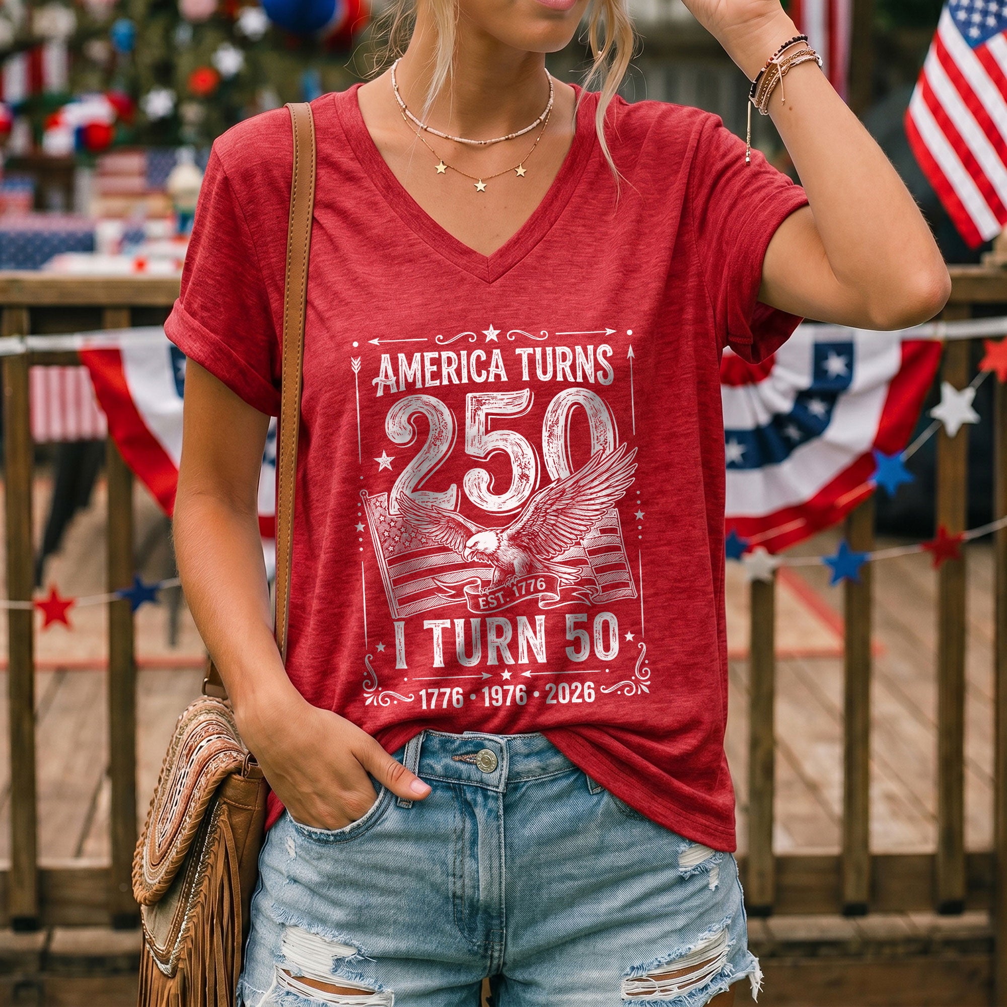 Retro USA 250 Years Celebration Tee – Turning 50 in 2026 Shirt