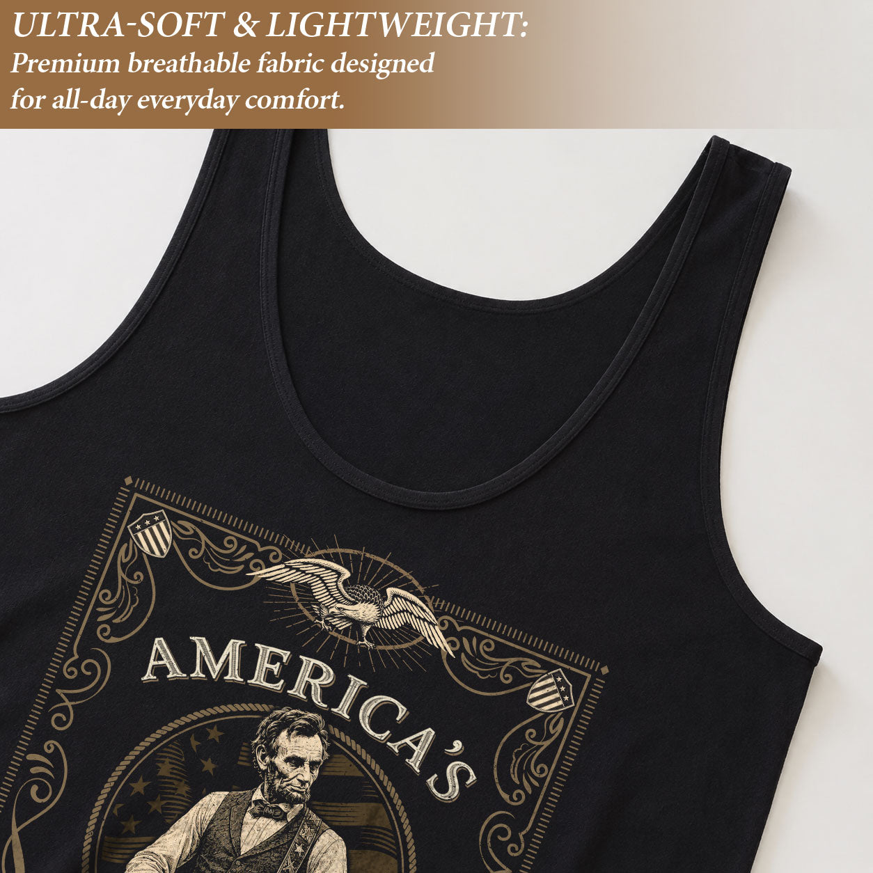 America's 250th Anniversary Tank Top Women Lincoln Guitar Vintage Patriotic Shirt