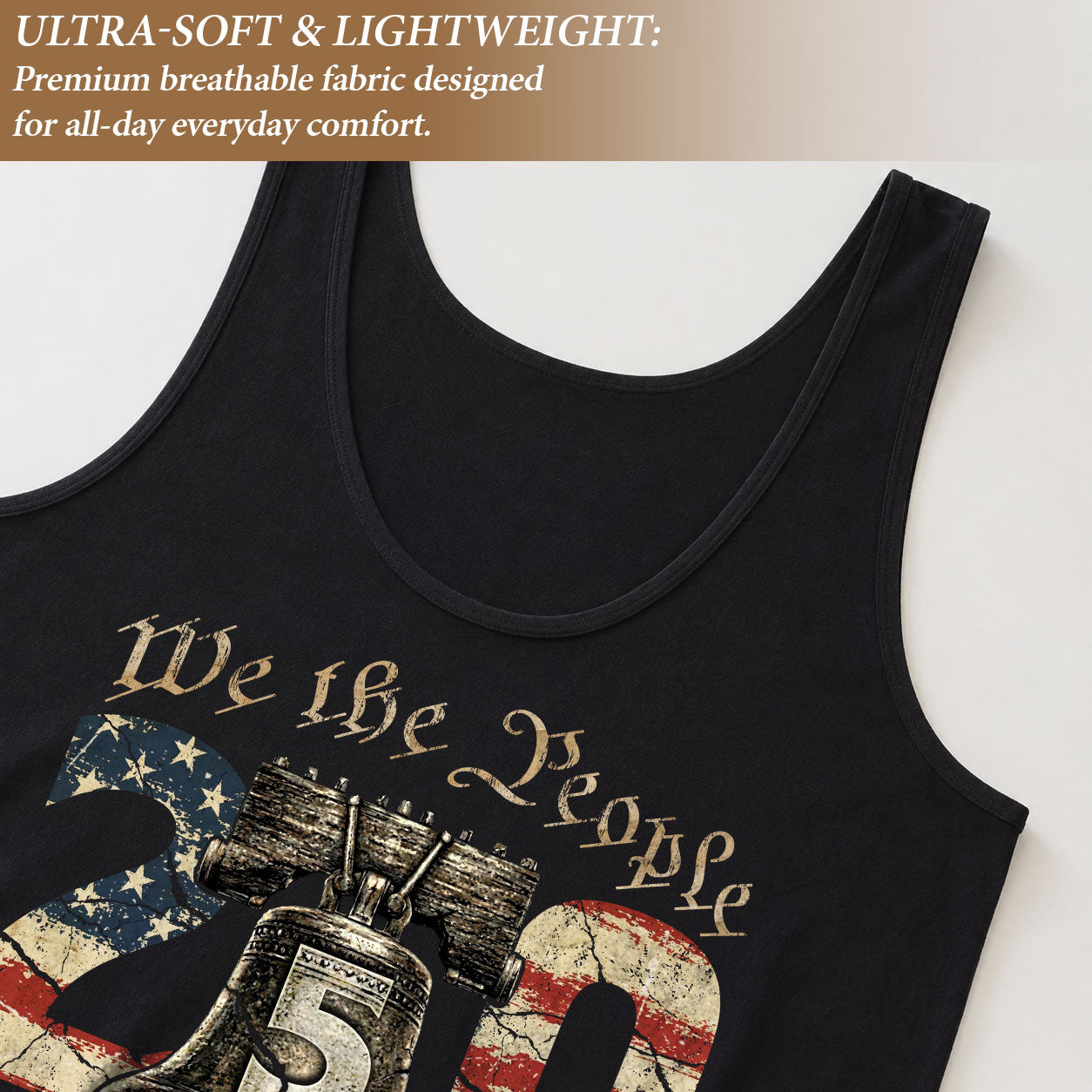 We the People 250 Years Liberty Bell Tank Top | Patriotic 1776-2026 Women Shirt