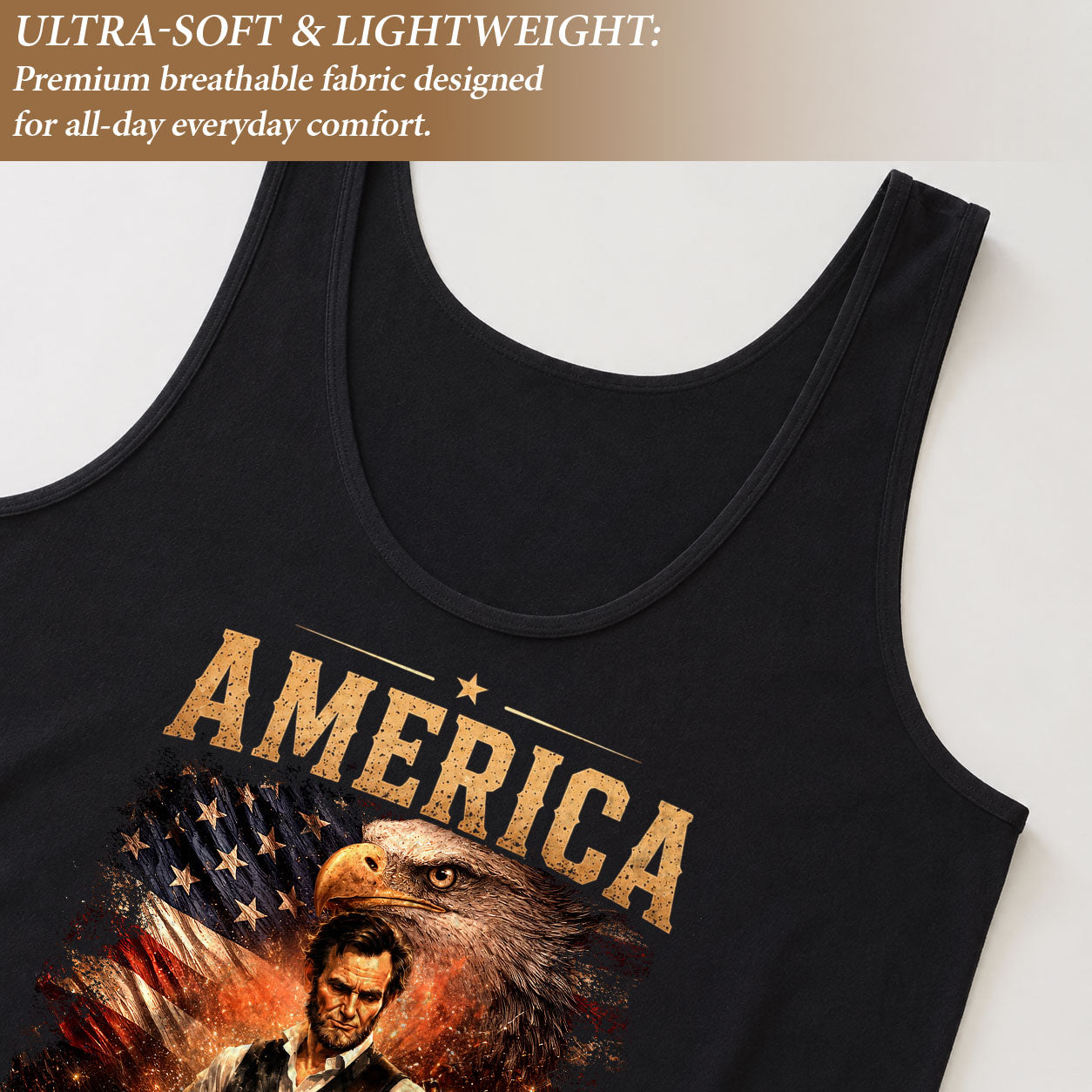 250 Years Tank Top Women Lincoln Guitar Eagle Patriotic Historic 1776-2026 Shirt