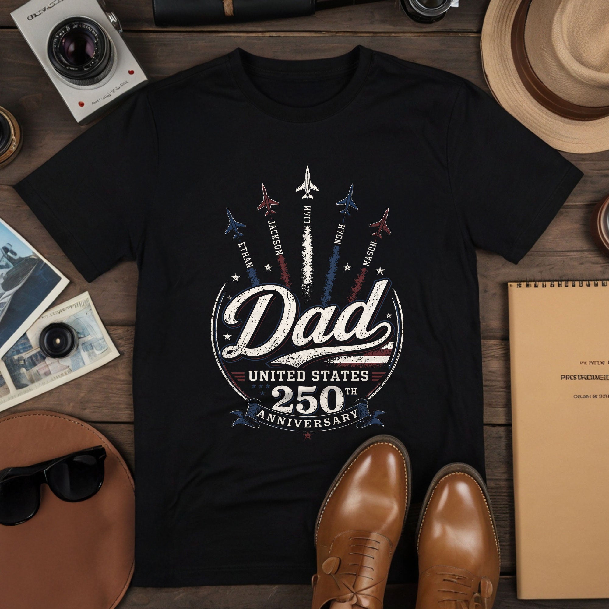Jet Fighter Aircraft Holiday Shirts Custom Kids Names Personalized Title All Ages Top