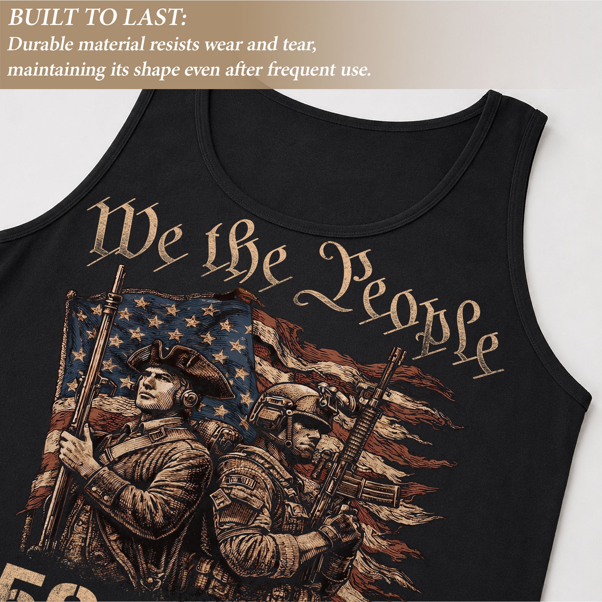Independence 1776-2026 Mens Tank Top Patriotic 250 Years Soldier We The People