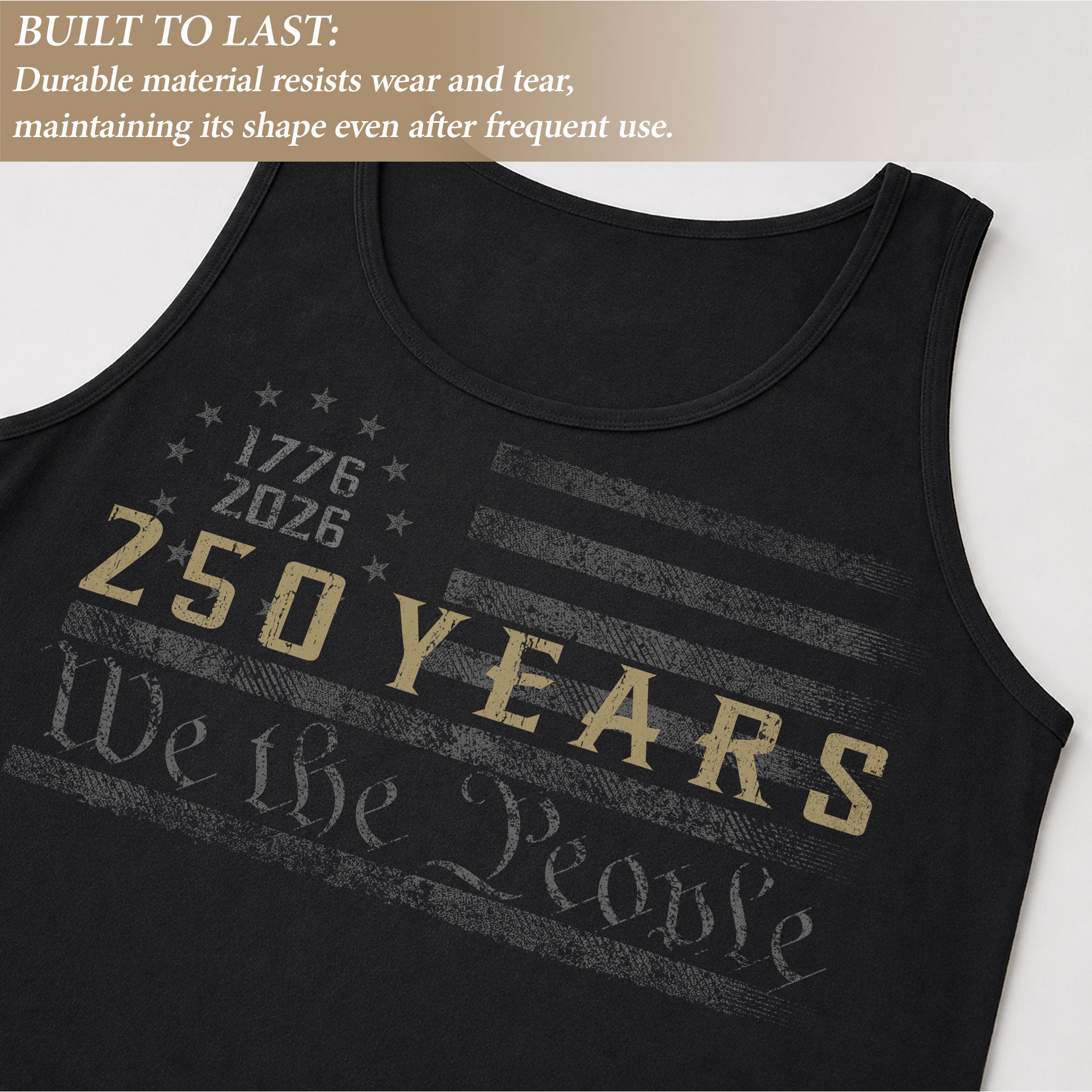 America 1776-2026 Mens Tank Top Patriotic 250 Years We The People Graphic Flag