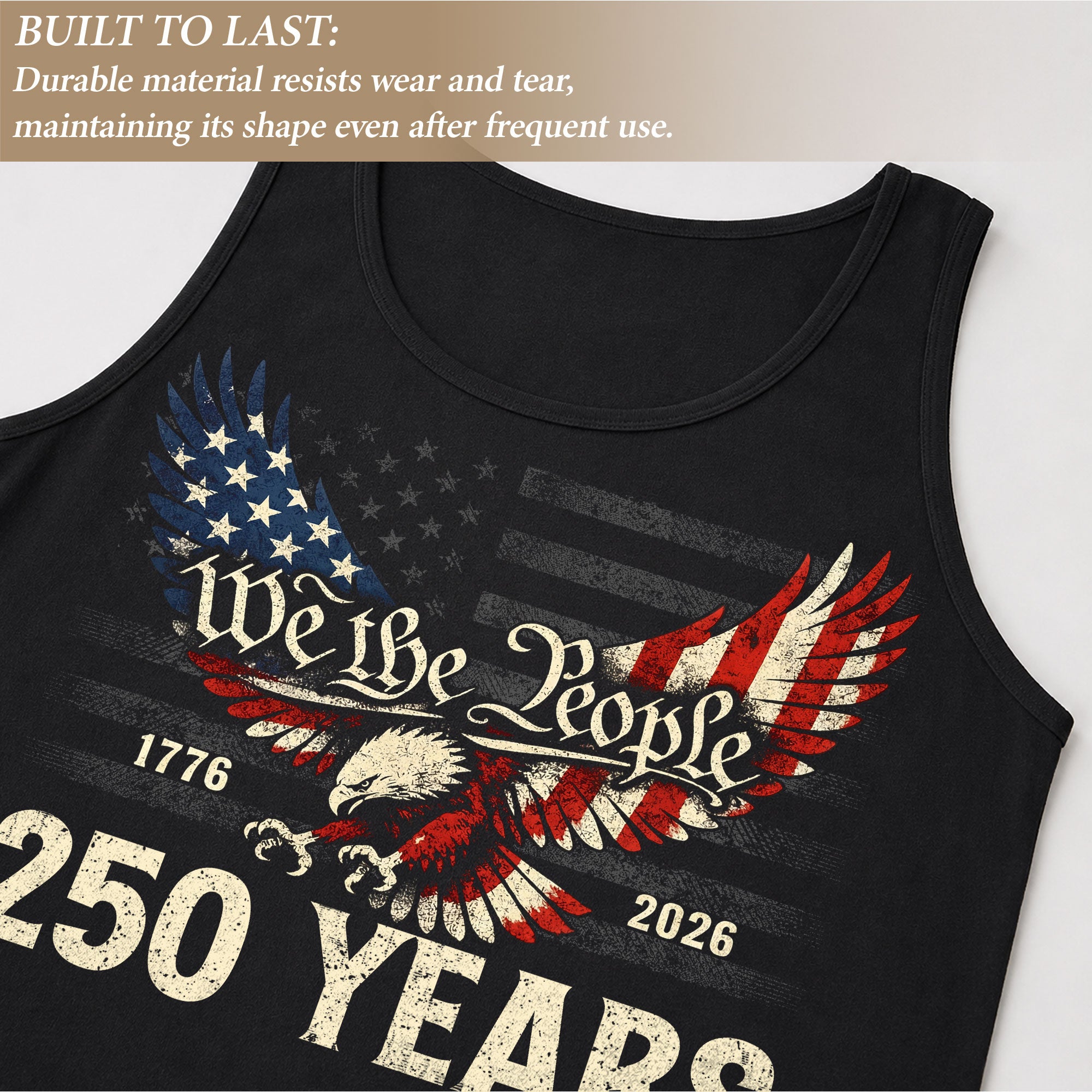 United States Mens Tank Top 1776-2026 Patriotic 250 Years Eagle Graphic Flag