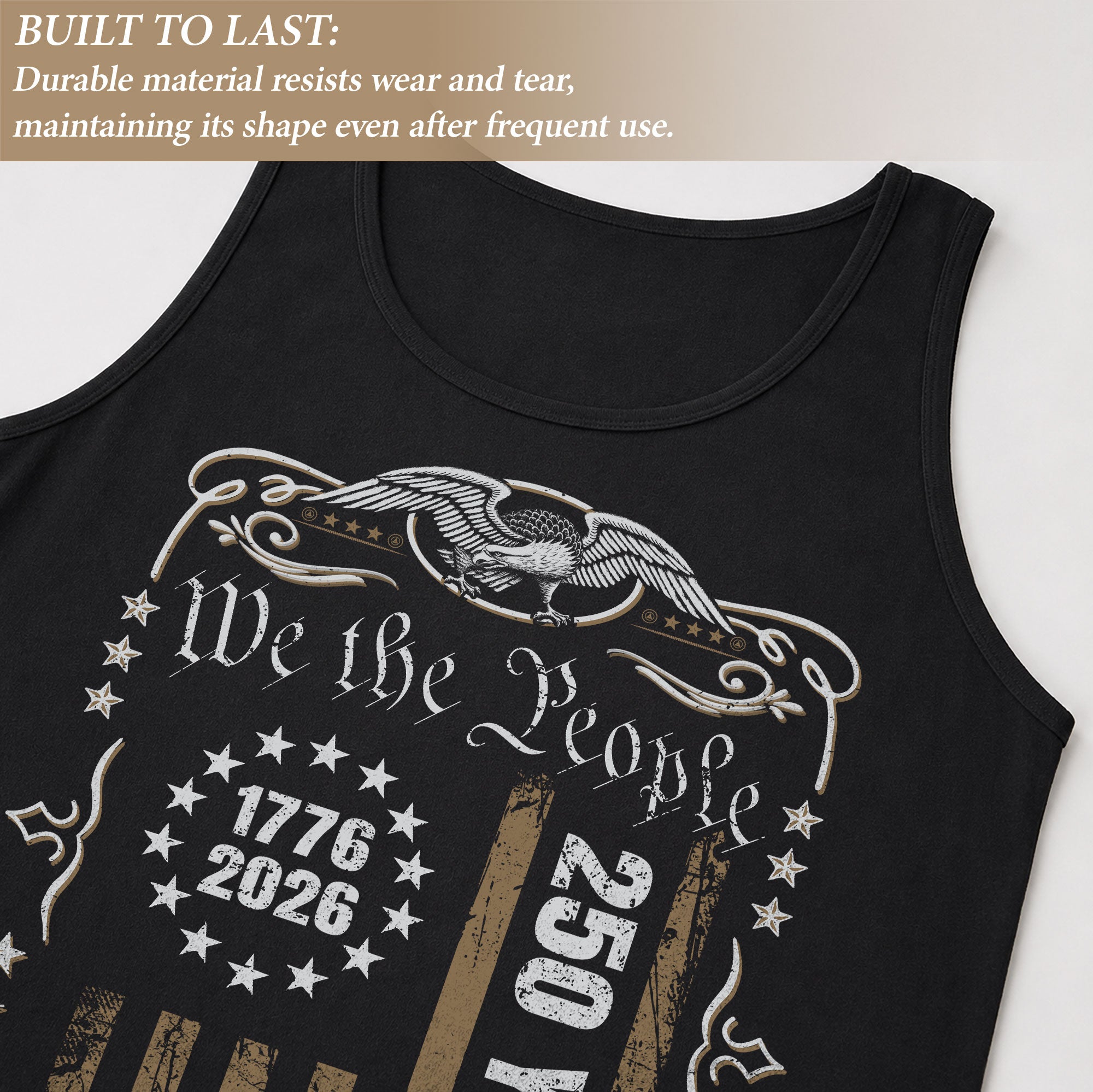 We The People Flag Tank Top 1776-2026 Patriotic Vintage Men Graphic Shirt