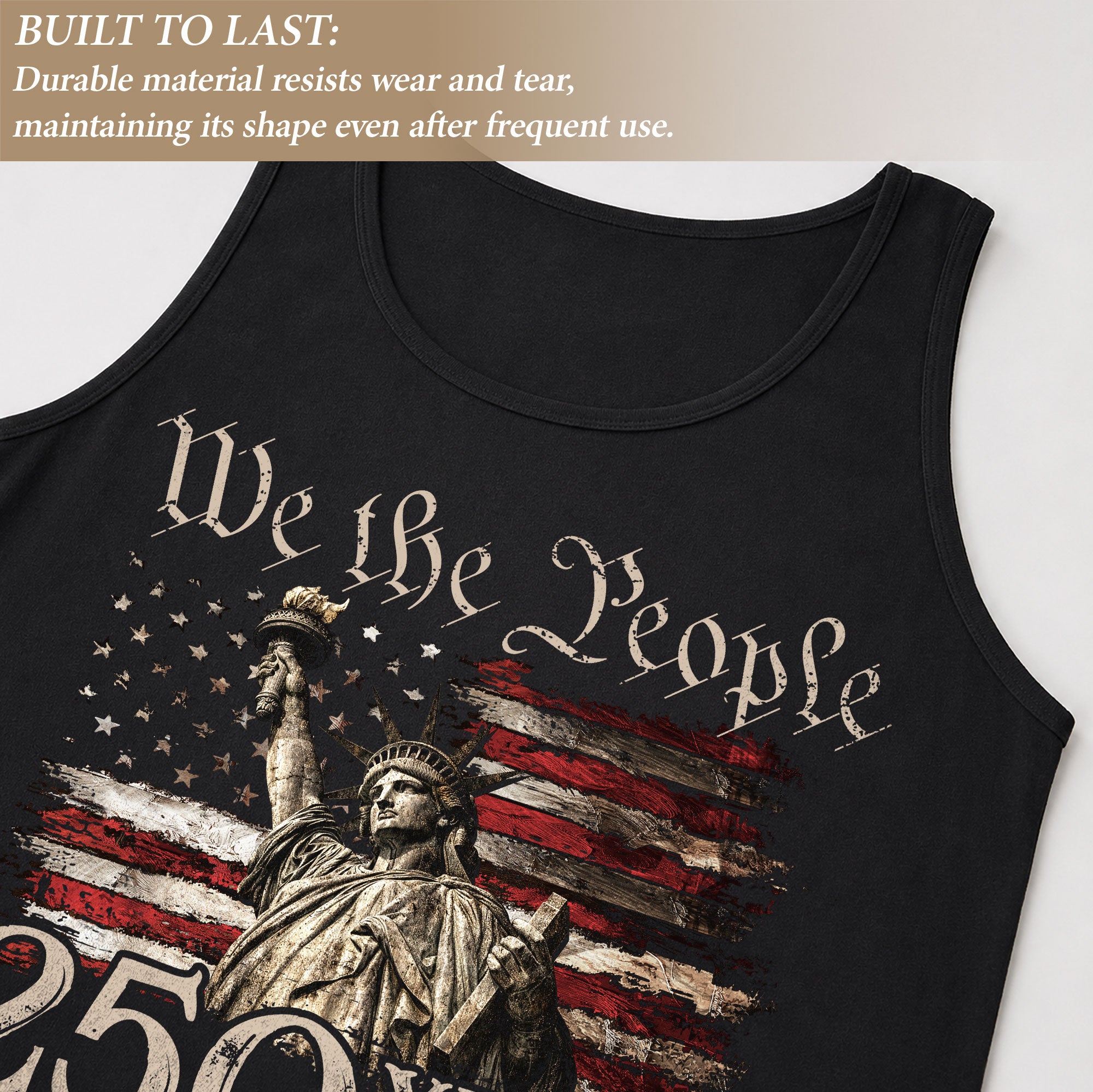 USA 250th Anniversary Men Tank Top Patriotic We The People Statue Of Liberty 1776-2026 Shirt