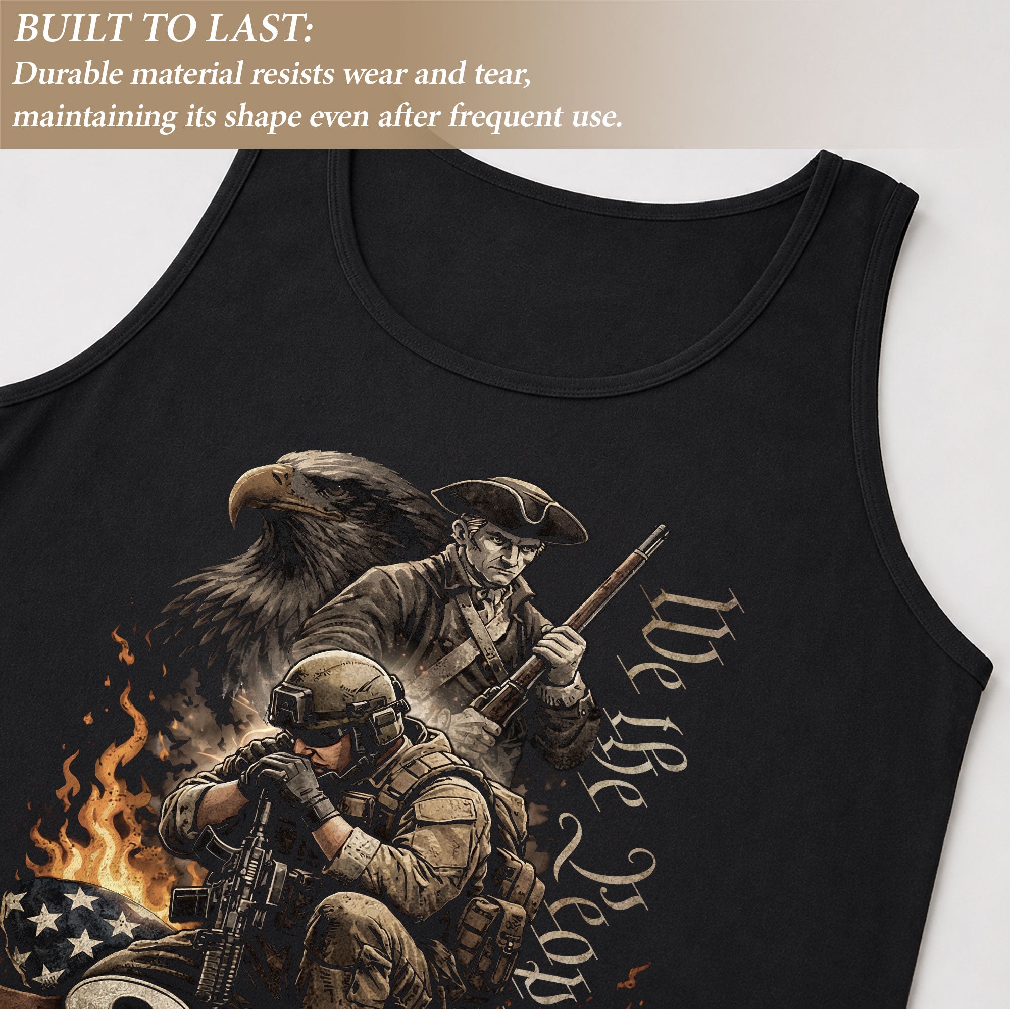 Independence 1776-2026 Men Tank Top Patriotic 250 Years Soldier We The People Veteran Shirt