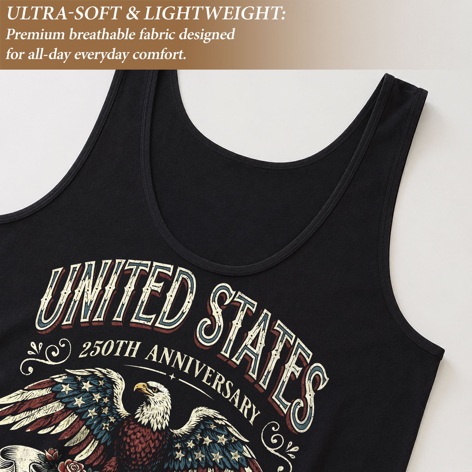 United States Anniversary Womens Tank Top Retro We The People Eagle Graphic Top