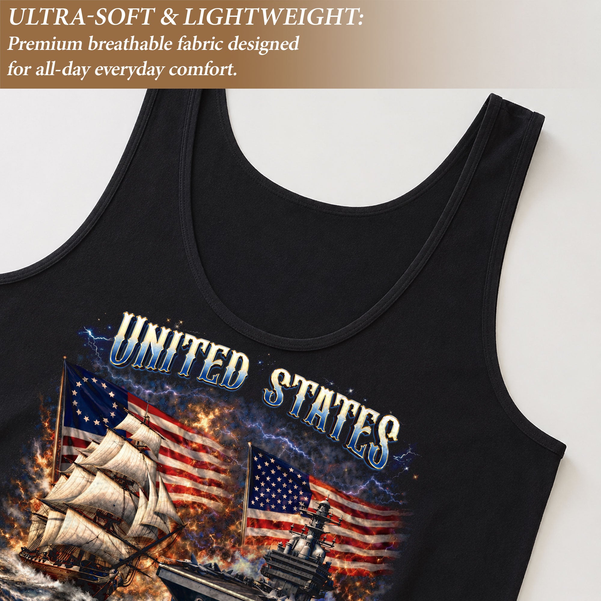 United States 250 Years 1776 2026 Womens Tank Top Vintage Patriotic Navy Sea Graphic Top