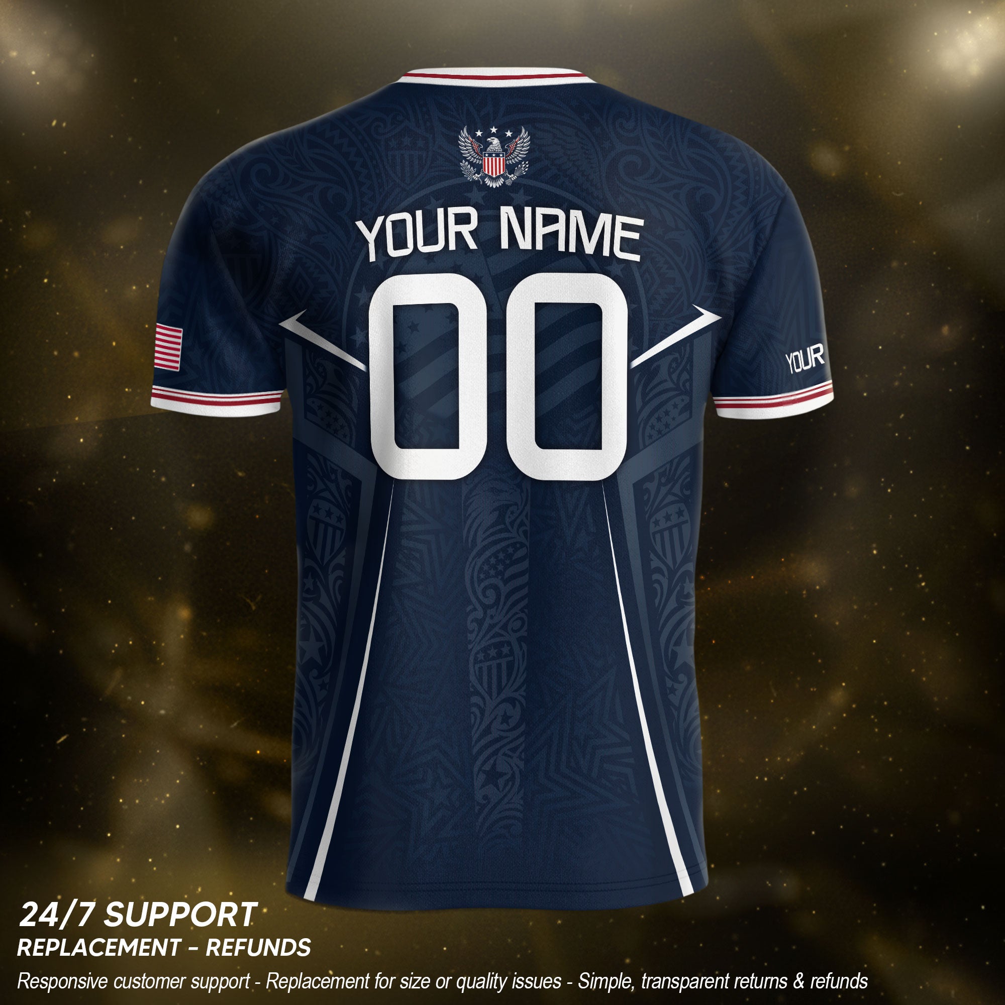 USA Soccer Jersey Custom Name Number Vintage Map Patriotic Cream Football Team Shirt