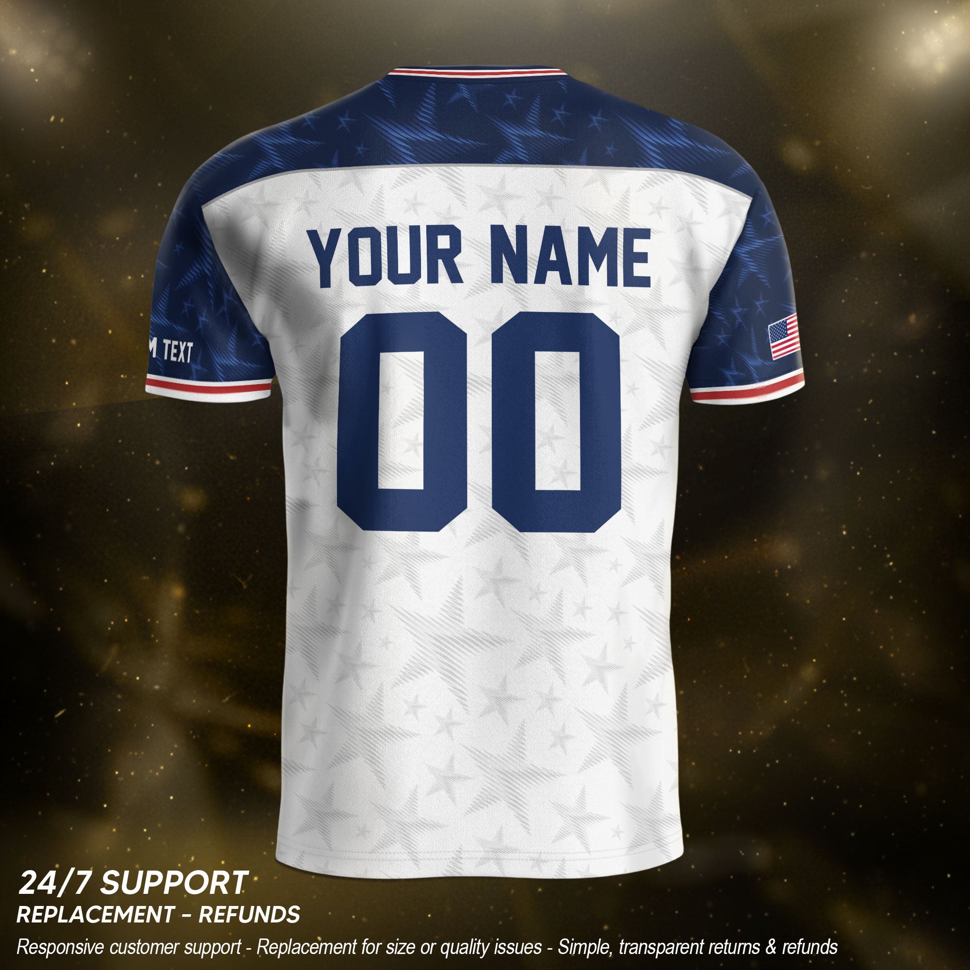 Personalized USA Soccer Jersey Custom Name Number Patriotic Outdoor Sportswear Clothing