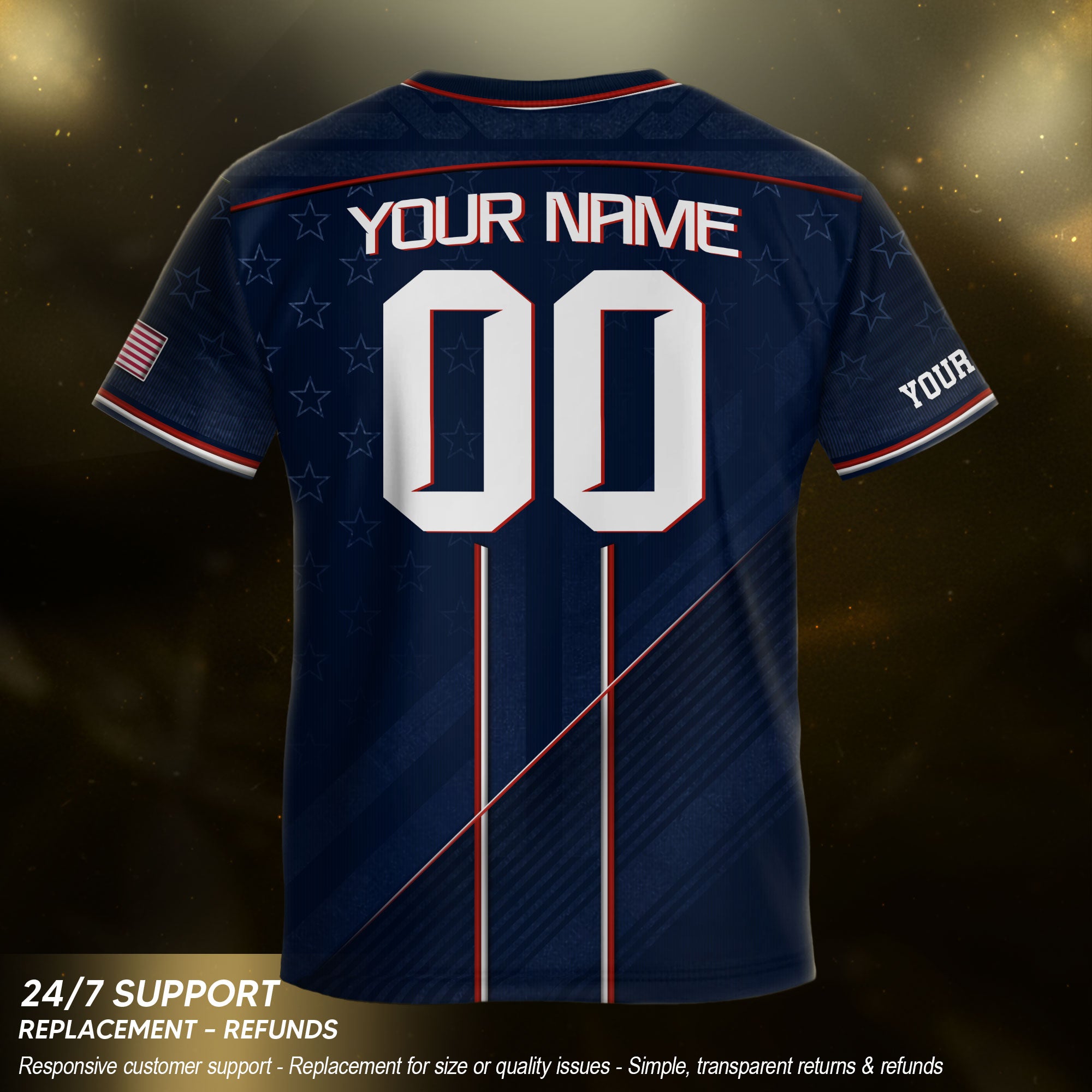 Custom Navy Blue USA Team Soccer Jersey and Shorts Kid Personalized