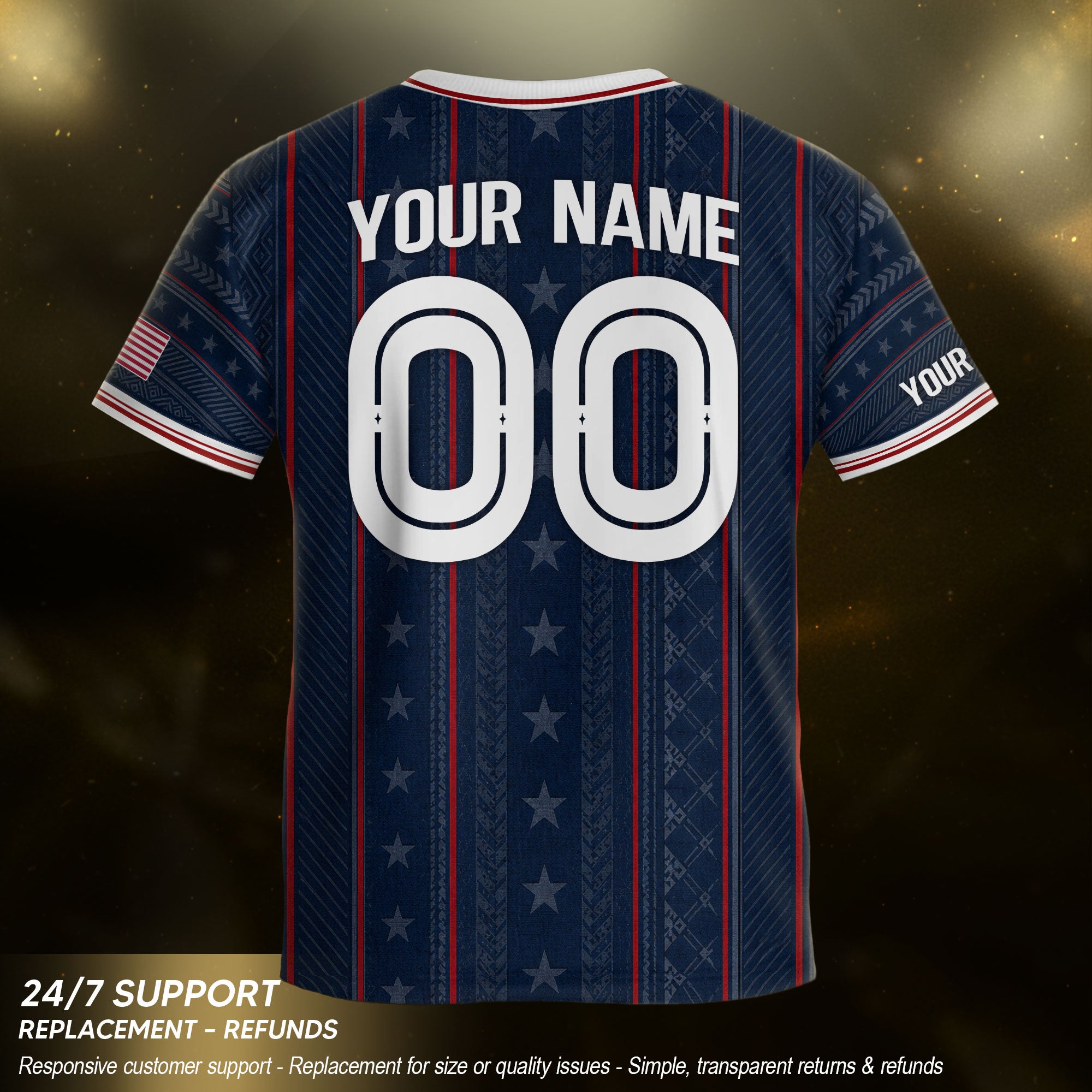 Custom Navy Blue and White USA Soccer Jersey Set Kid Personalized Name Number