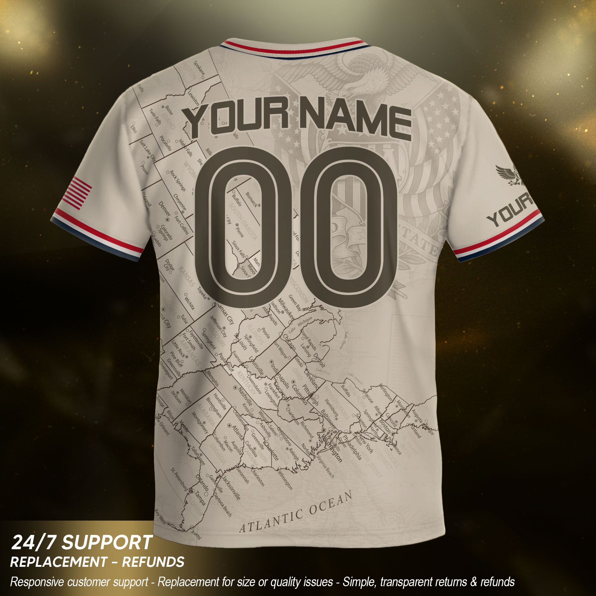 Custom Sand Beige USA Soccer Jersey and Shorts Set Kid Personalized Name and Number