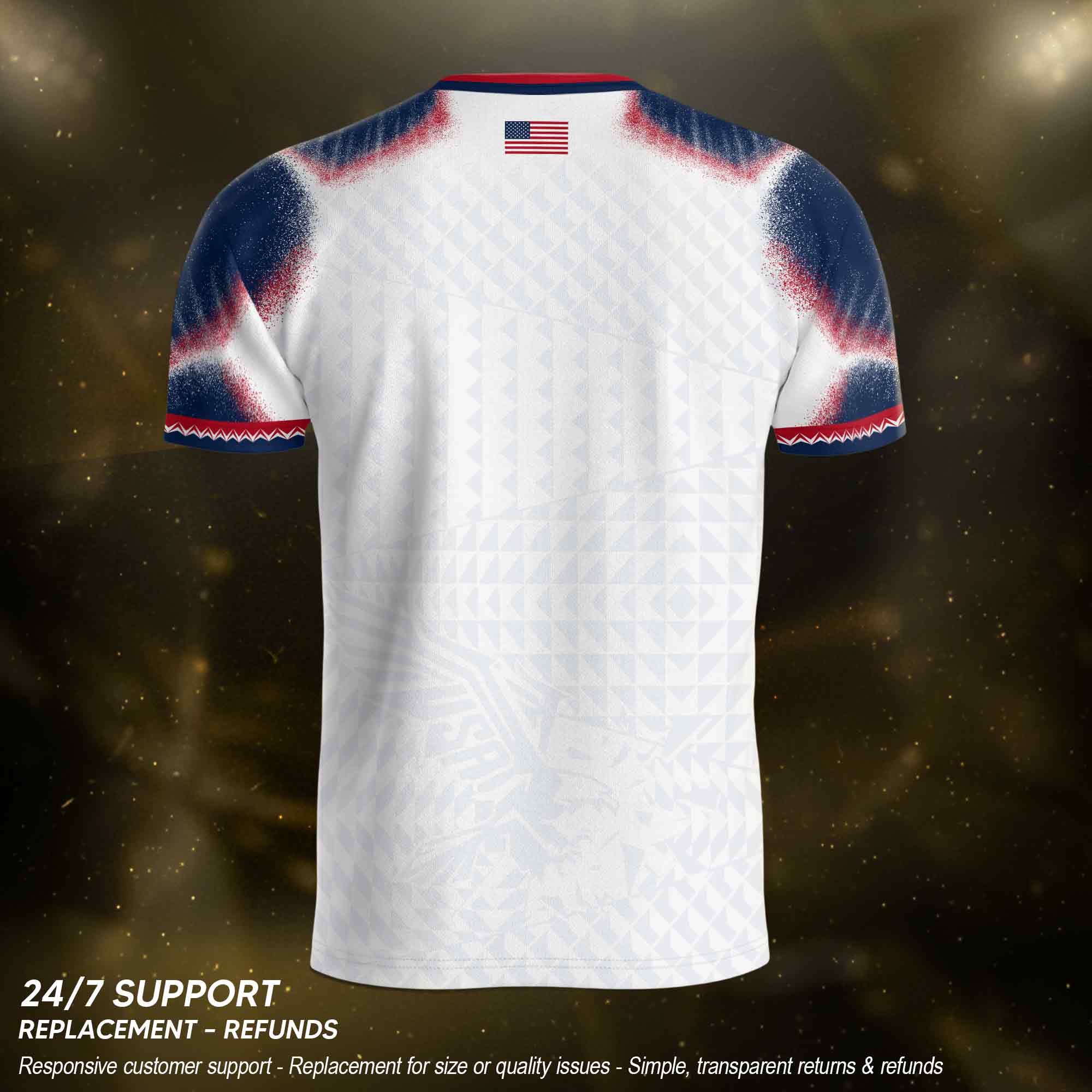 USA Soccer Jersey Men White Red Blue Star Pattern Soccer T-Shirt Sportswear Gift