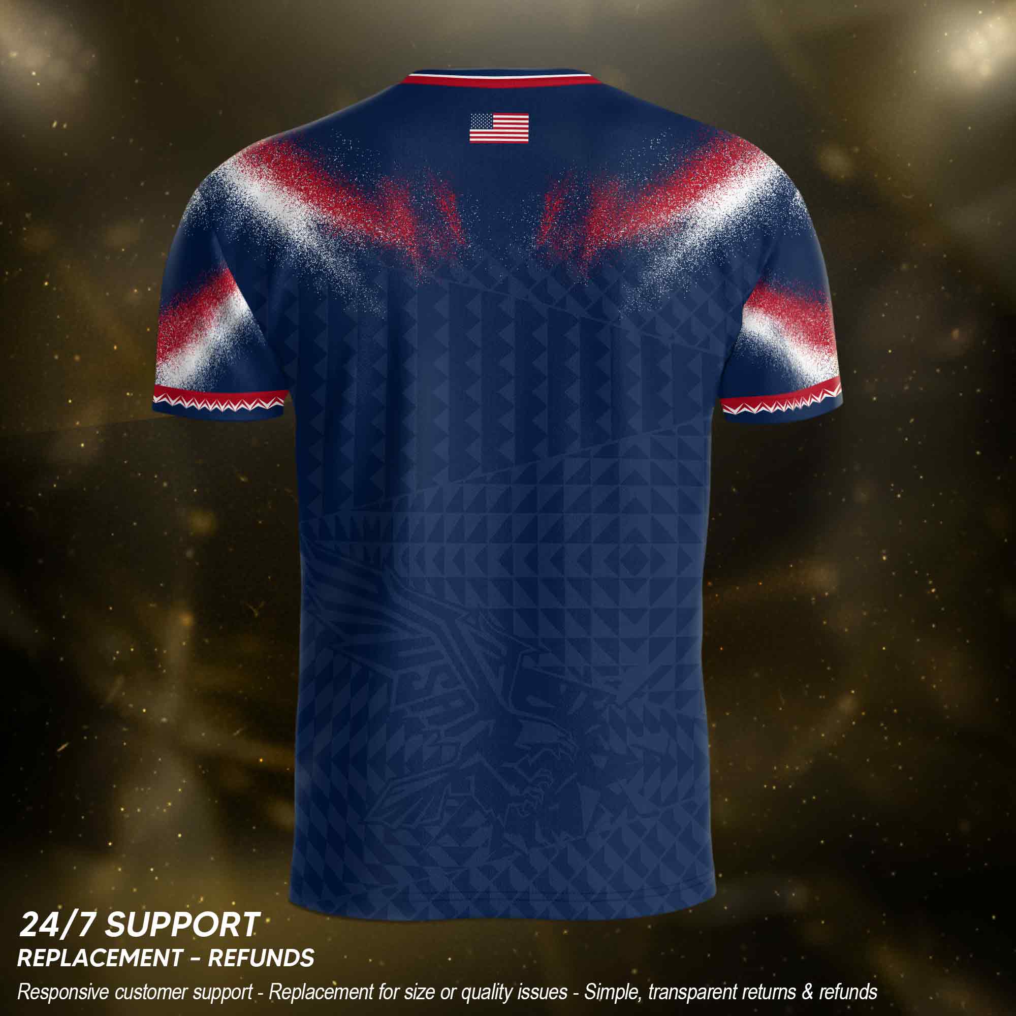 USA Soccer Jersey Men Patriotic Eagle Graphic Tee American Pride Football Shirt