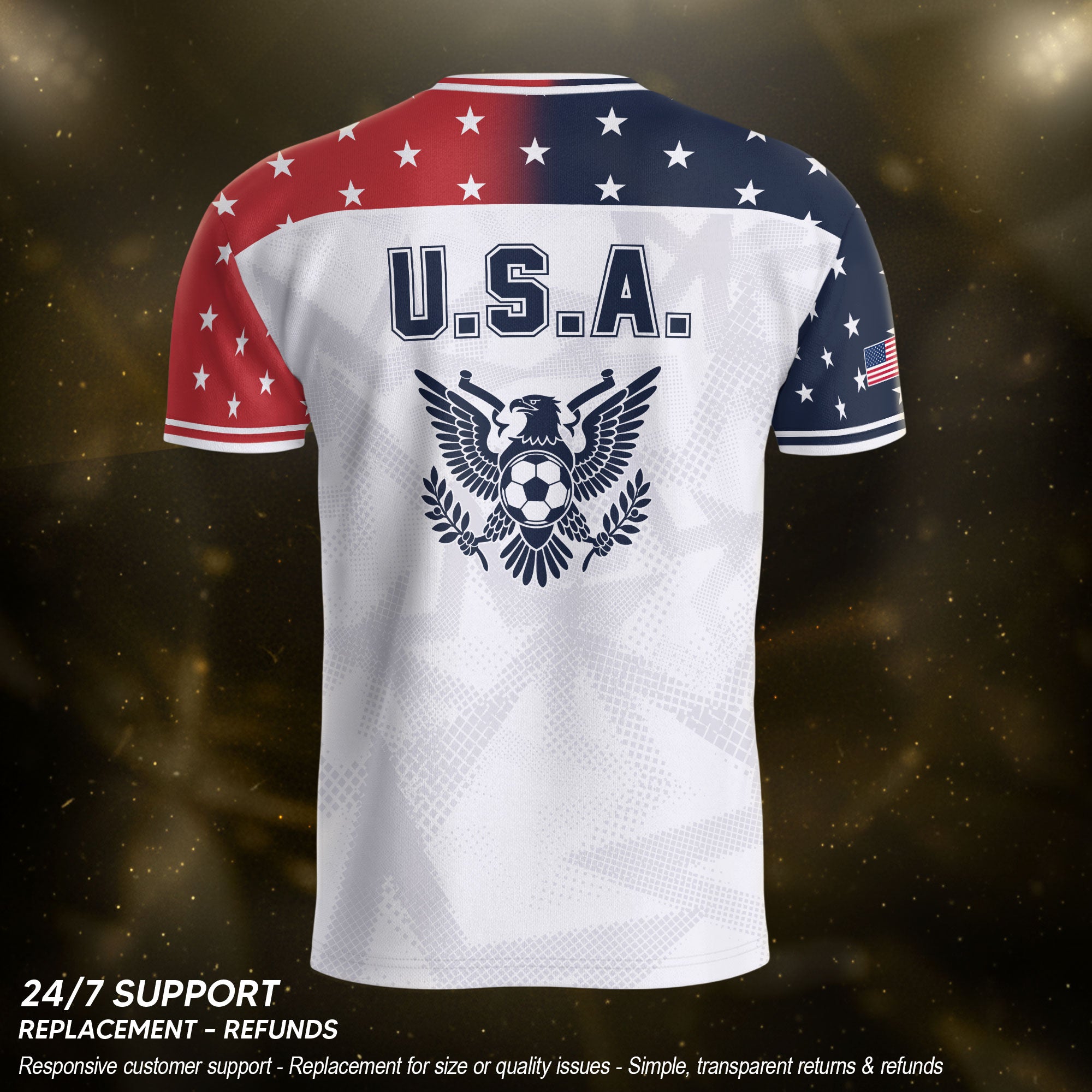 USA Soccer Jersey Adult Patriotic Eagle Shirt American National Football Team Tee