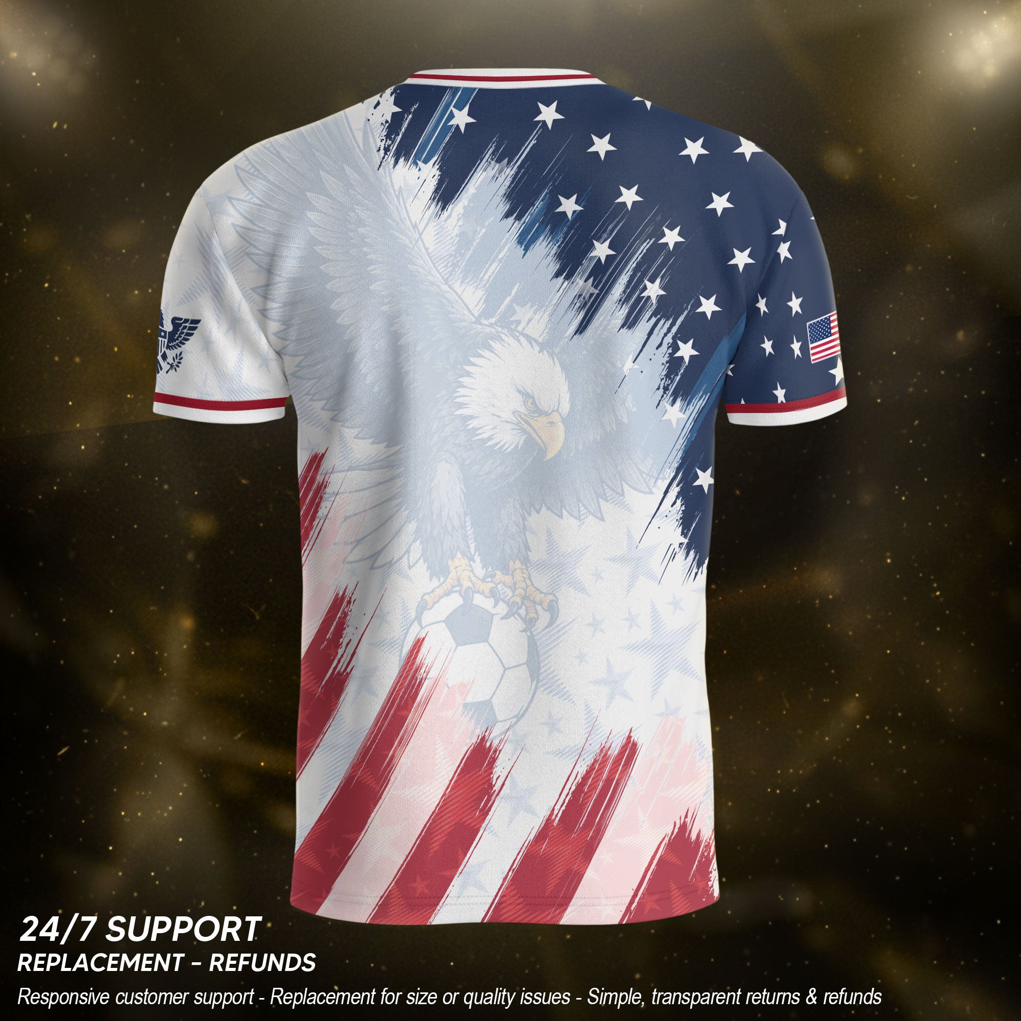 USA Soccer Jersey Adult Patriotic Eagle Athletic Shirt United States Soccer Tee