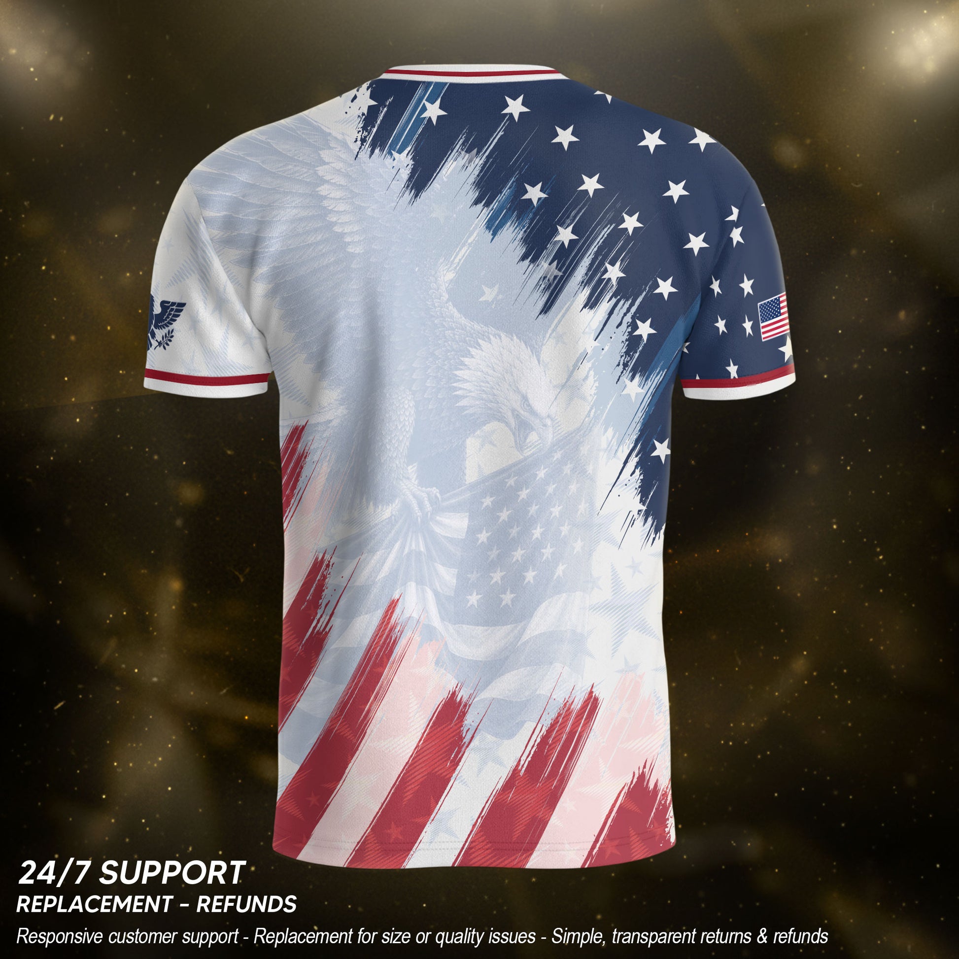 USA Soccer Jersey Adult Patriotic Eagle Athletic Shirt United States Soccer Tee - Rust Field Wear