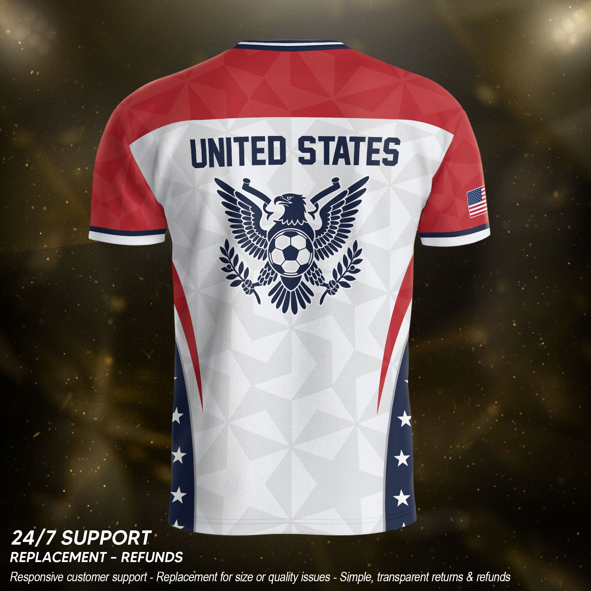 USA Soccer Jersey Adult United States Patriotic Eagle Shirt American Football Tee