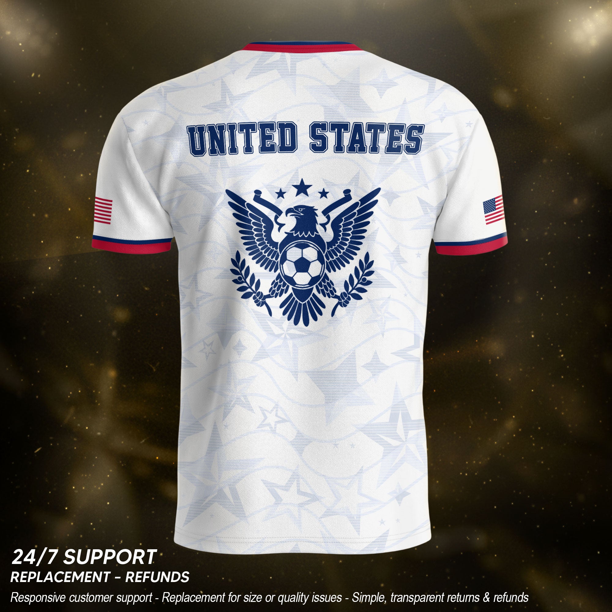 USA Eagle Soccer Jersey Adult Patriotic American Flag Soccer Fan Independence Day Shirt