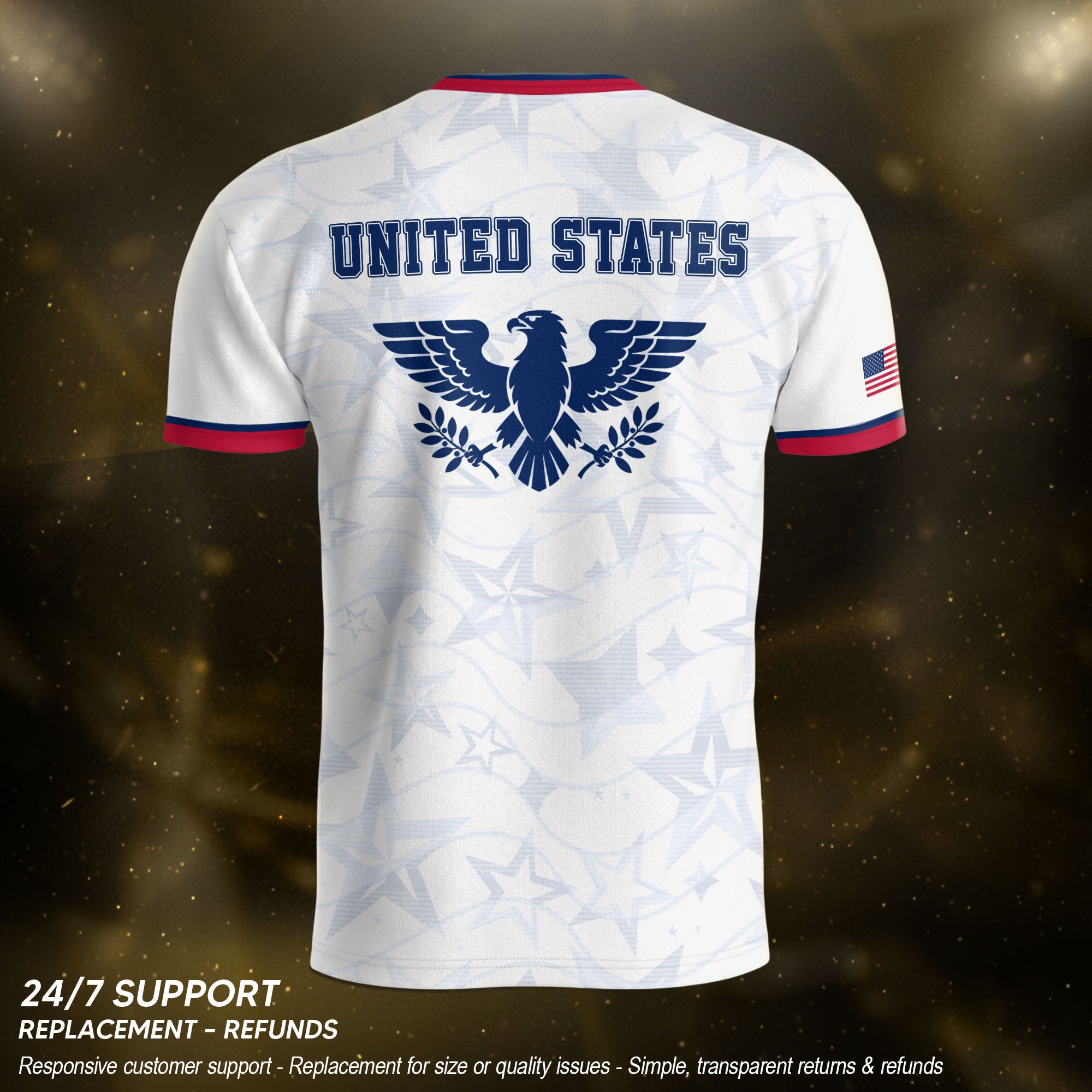 USA Eagle Soccer Jersey Adult Patriotic American Flag Soccer Fan Independence Day Shirt