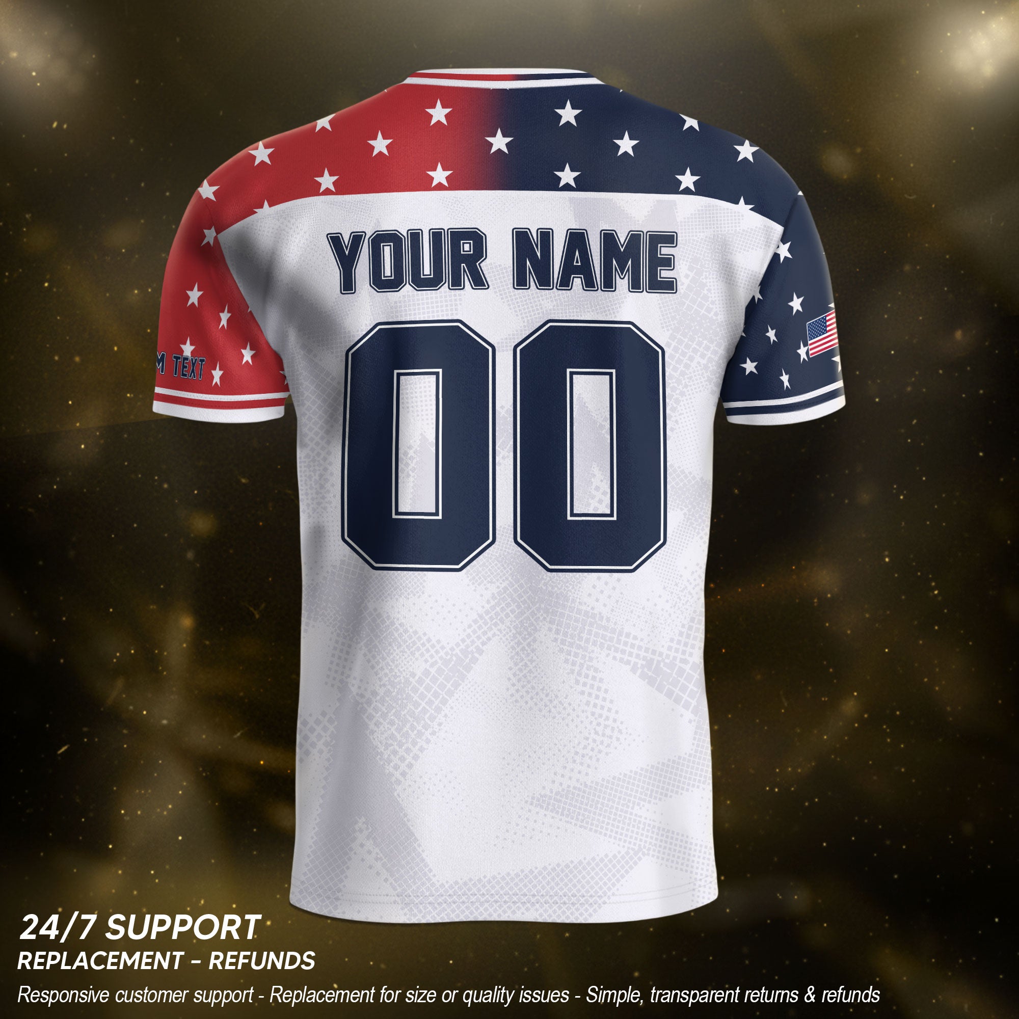 Custom USA Soccer Jersey White American Football Shirt Sports Fan Gear Name Men