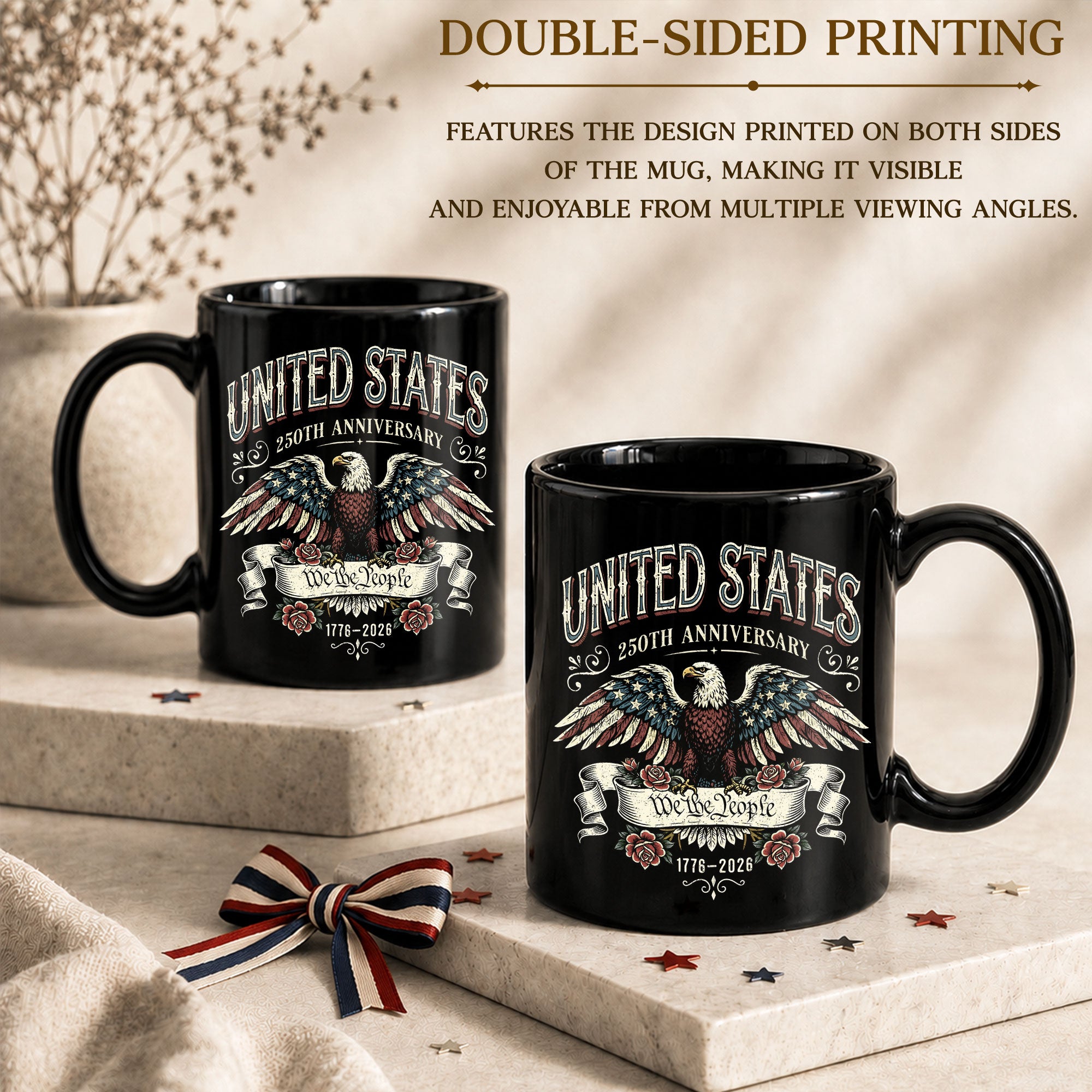 United States 250th Anniversary Mug - We The People 1776 2026 Patriotic Eagle Cup