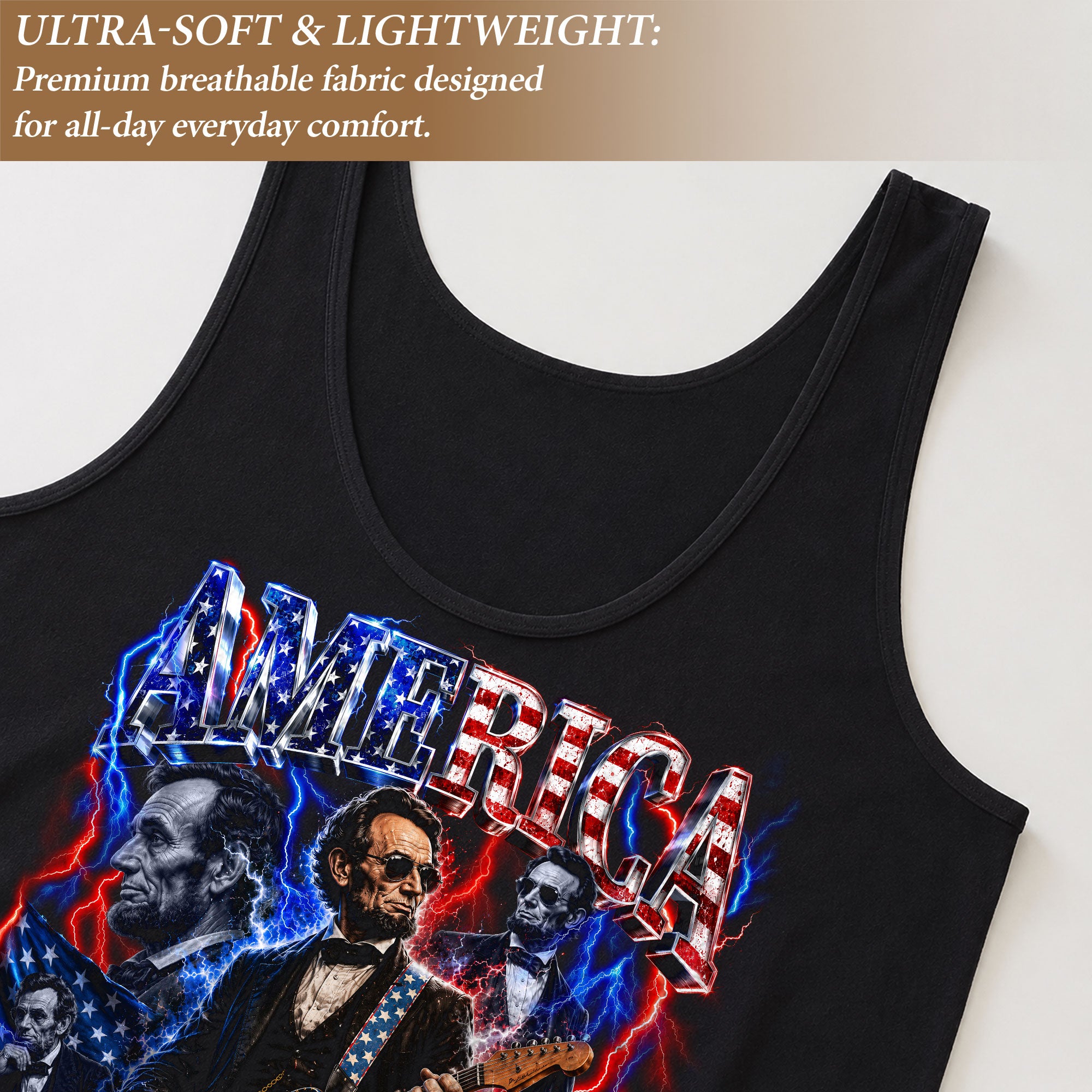 Tank Top Lincoln Women Patriotic America 250 Years Anniversary Graphic Sleeveless