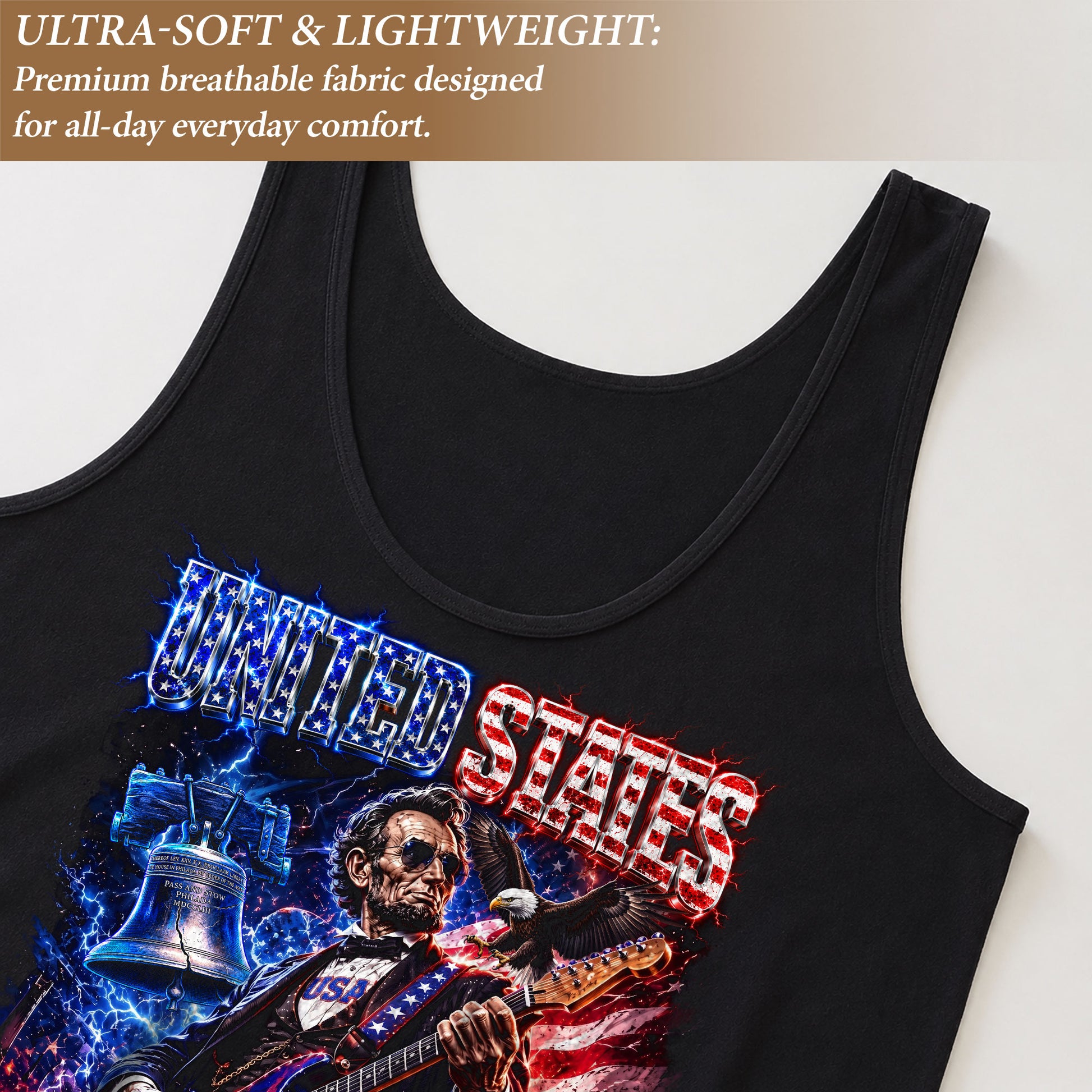 Lincoln 1776-2026 Patriotic Women Tank Top - Graphic Sleeveless Summer Shirt Apparel - Rust Field Wear