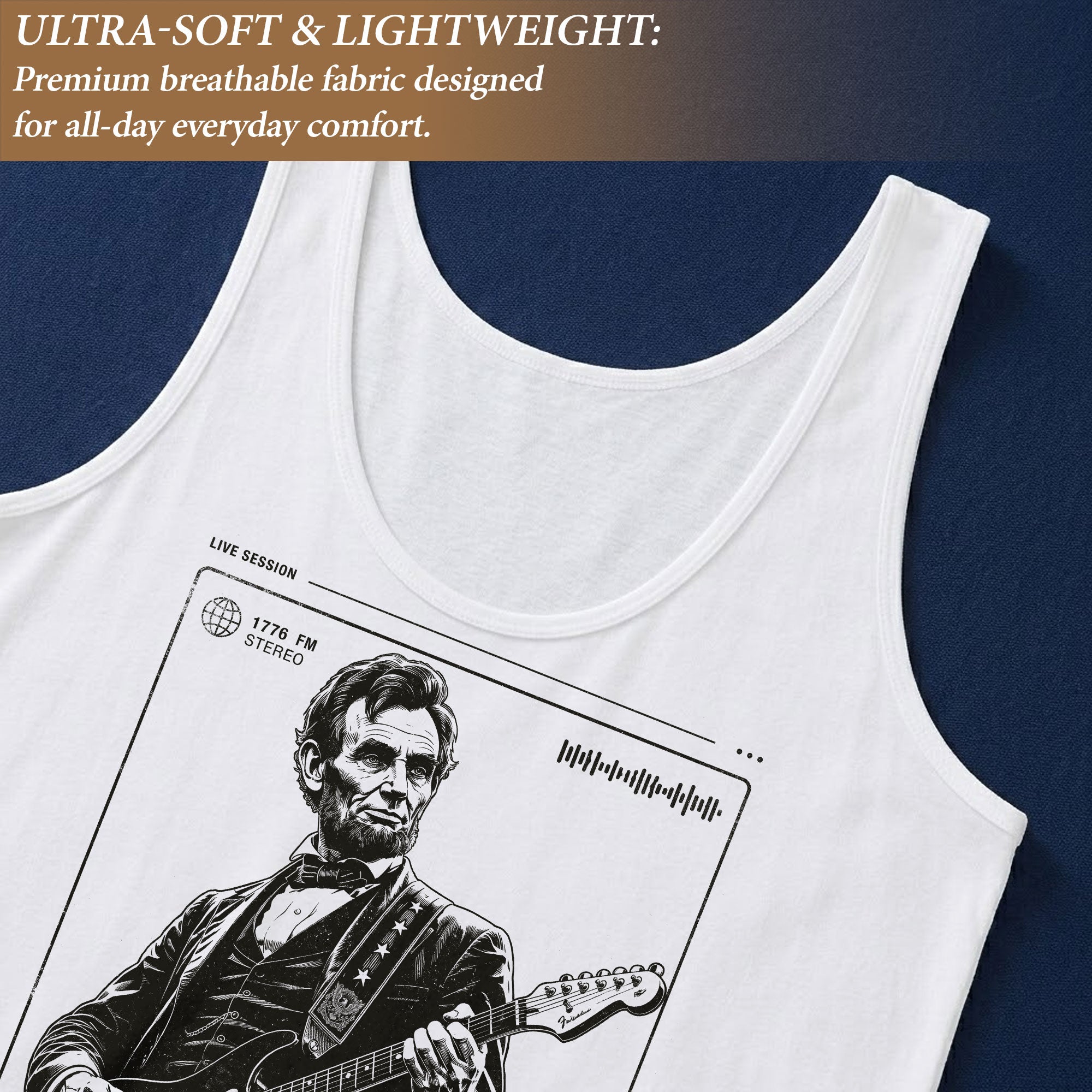 Women Tank Top Lincoln Patriotic Honest Abe Radio Sessions Graphic Sleeveless Tee