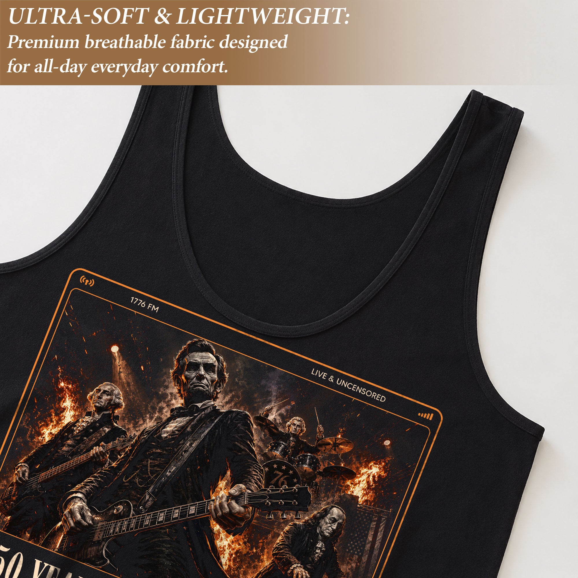 Lincoln Women Tank Top 250 Years of Liberty Tour Rock Band Patriotic US History Shirt